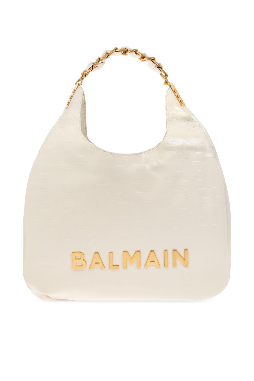 BALMAIN LOGO DETAILED CHAIN SHOULDER BAG