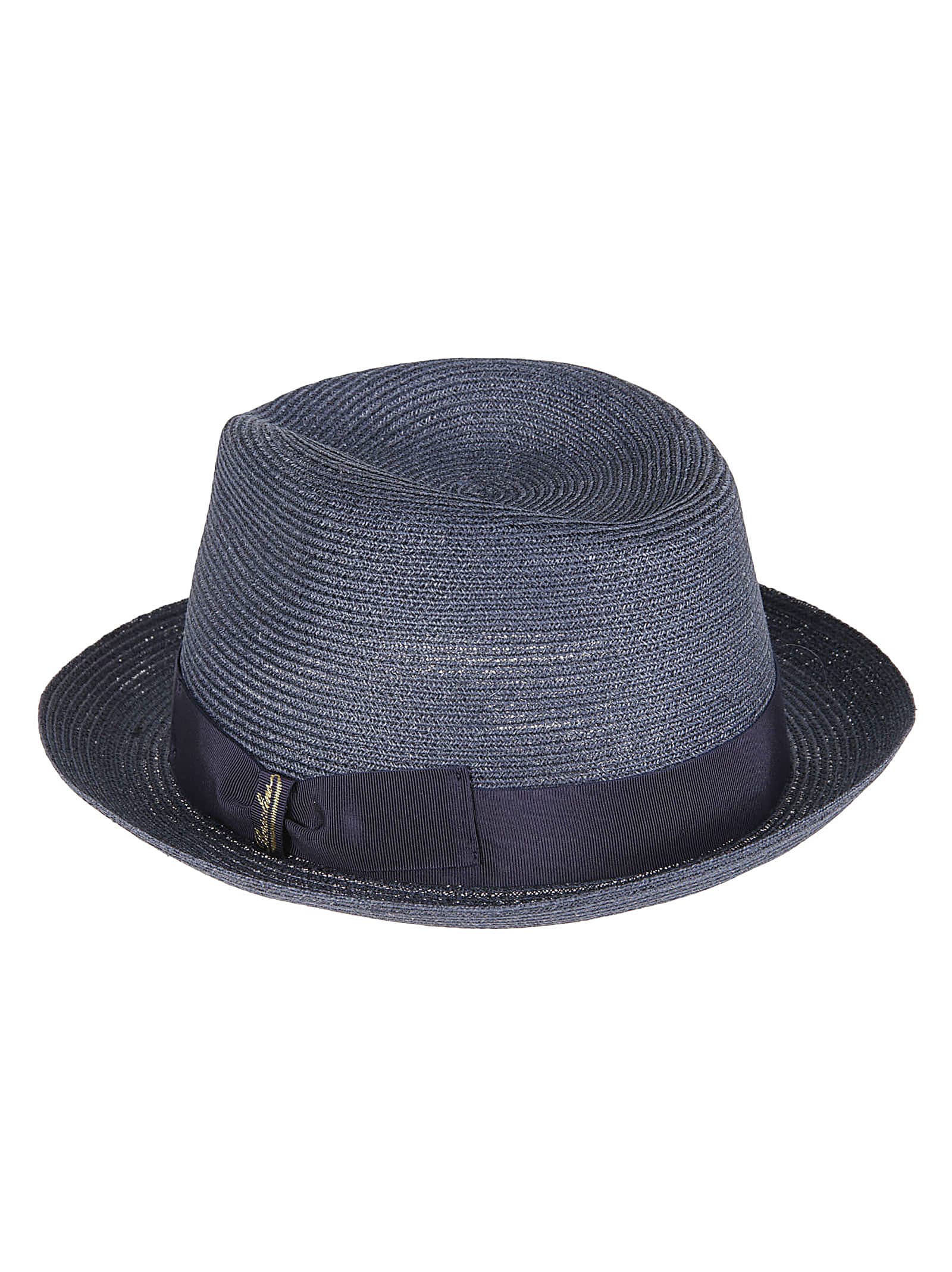 Shop Borsalino Panama Extra Fine Bow Detail Hat In Blue