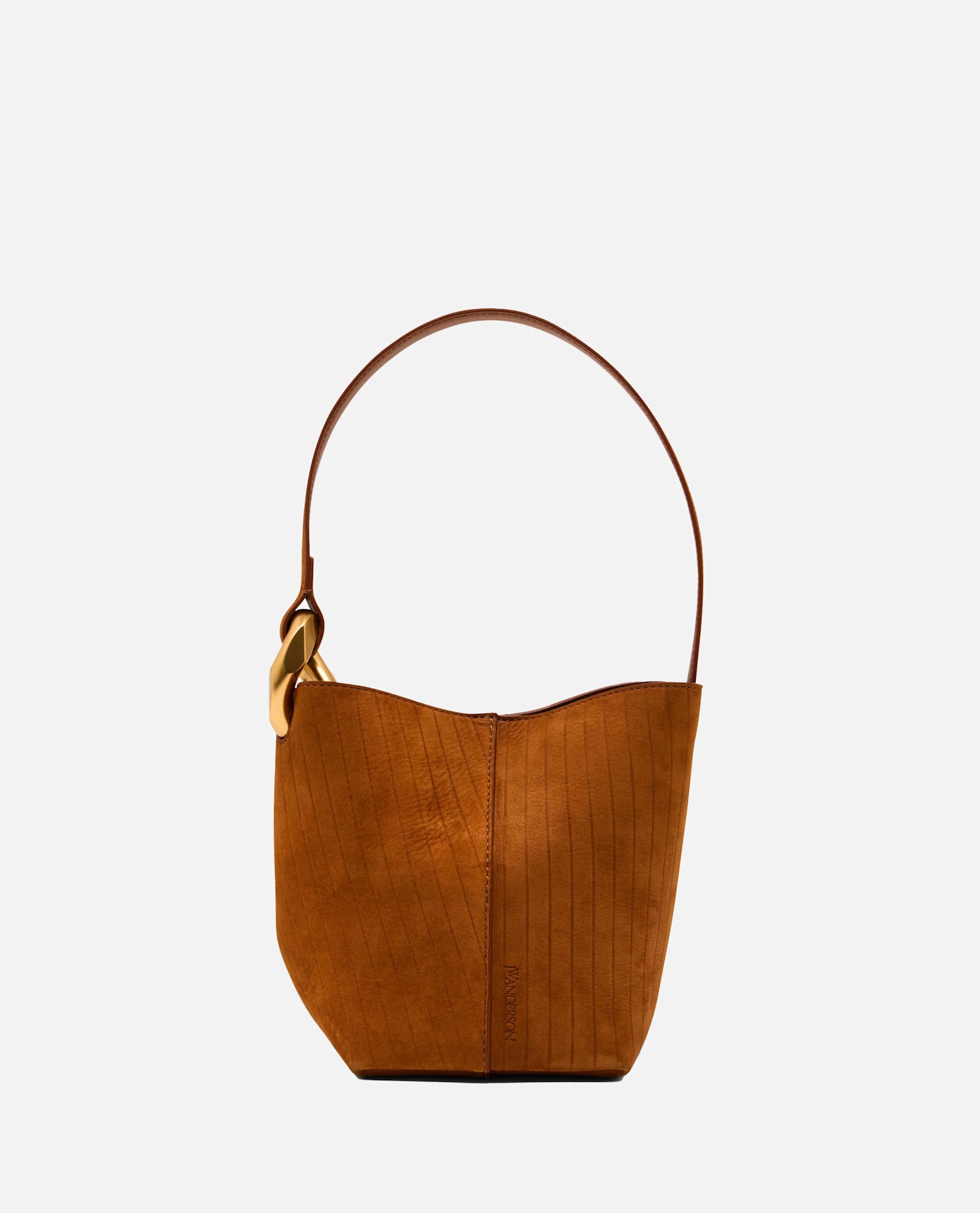 Jw Anderson The Jwa Corner Small Bucket Suede In Brown