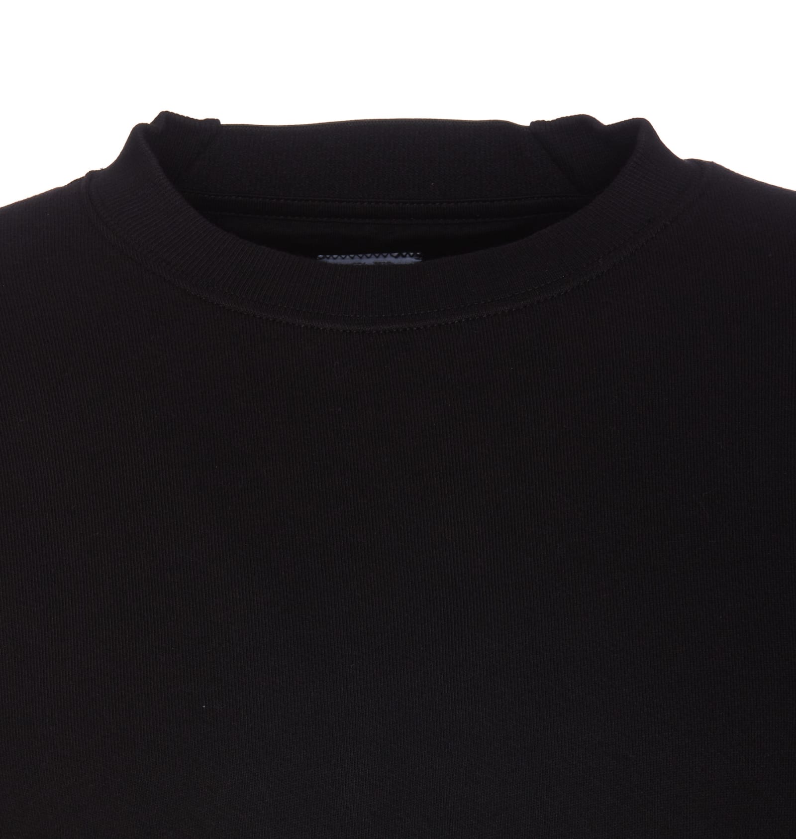 Shop C.p. Company Diagonal Raised Fleece Logo Sweatshirt In Black