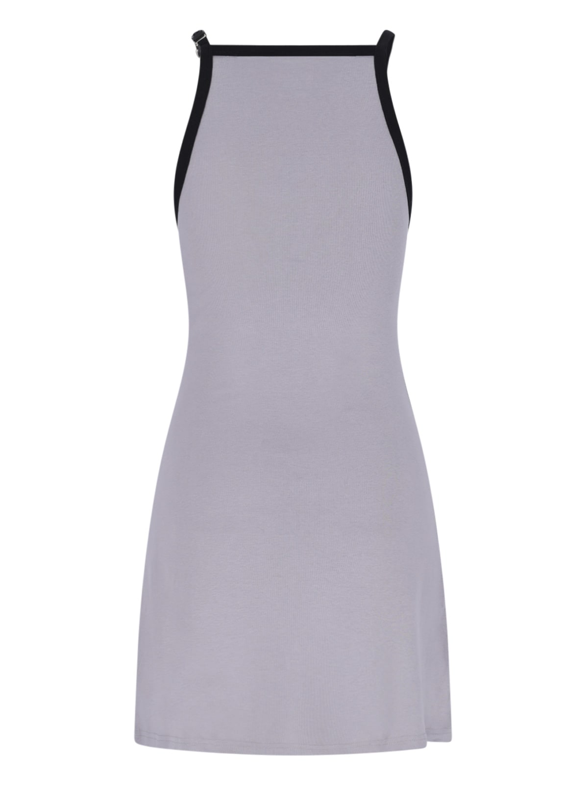 Courrèges Racerback Mini Dress With Contrasting Straps And Logo Detail In Grey