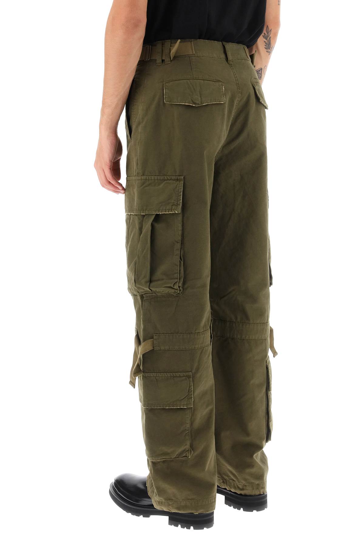Shop Darkpark Julian Cargo Pants In Military Green (green)