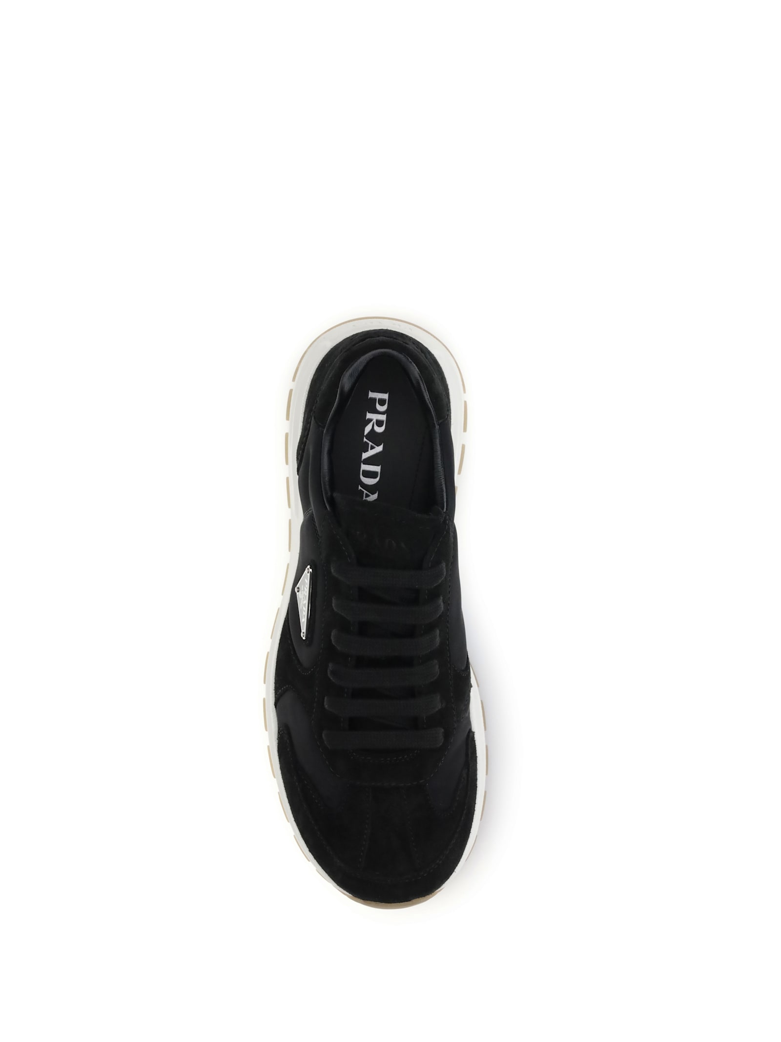 Prada Prax Suede And Re-nylon Sneakers In Black