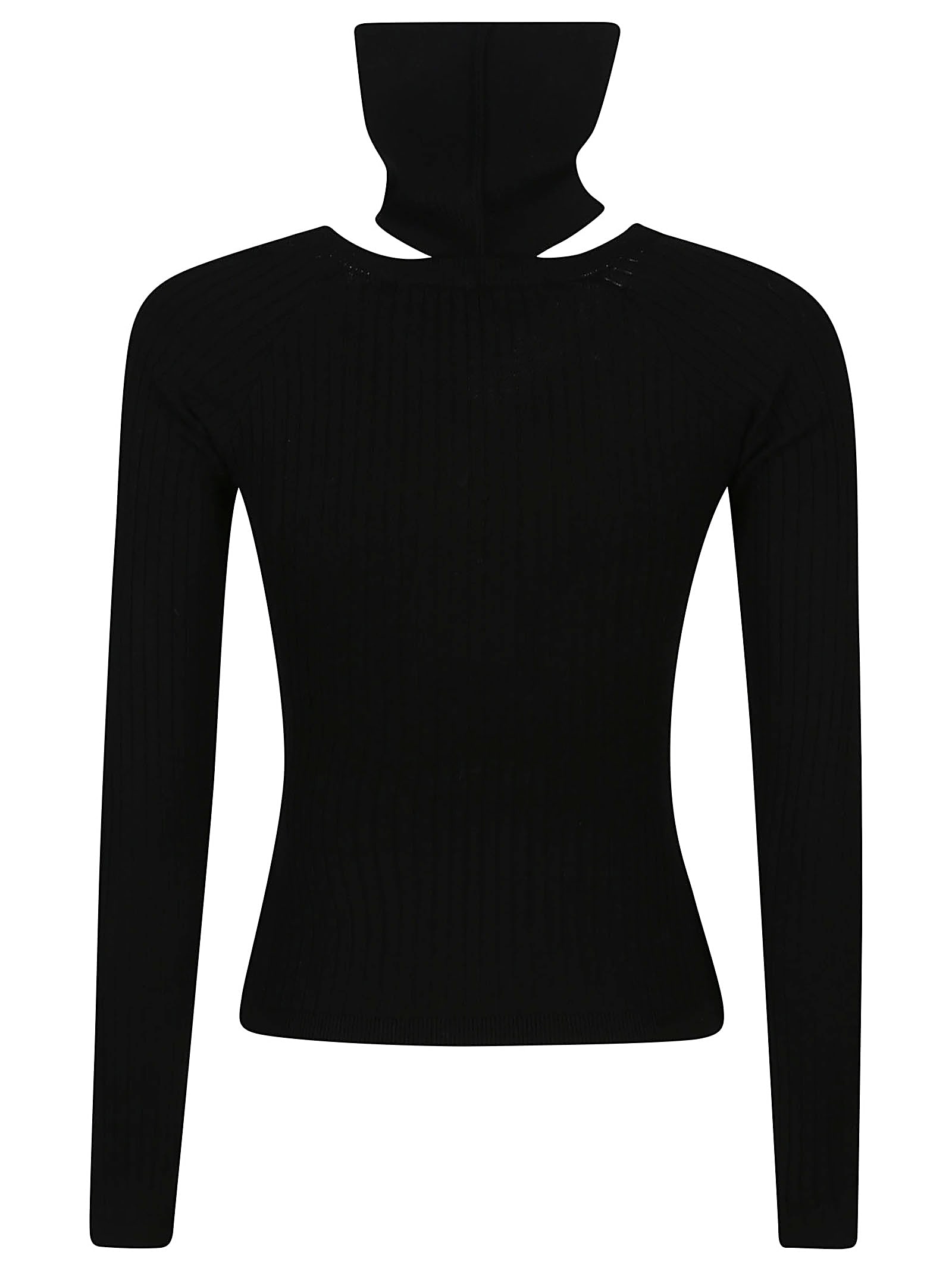 FEDERICA TOSI CUT OUT V TURTLE NECK SWEATER