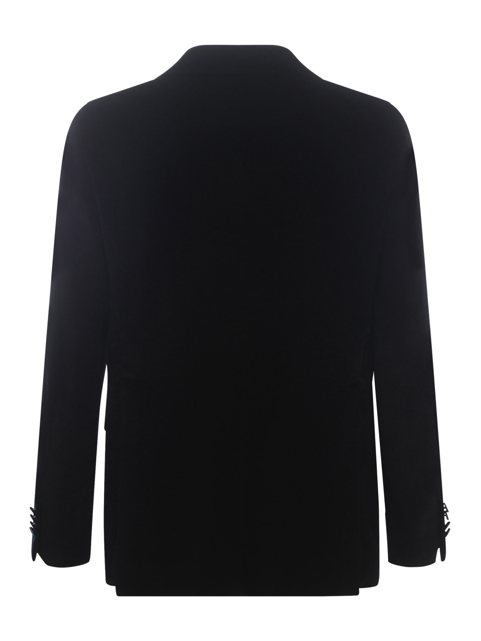 Shop Tagliatore Jacket  In Velvet In Black