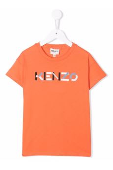 Kenzo Kids Kenzo Boy Orange Cotton T-shirt With Logo