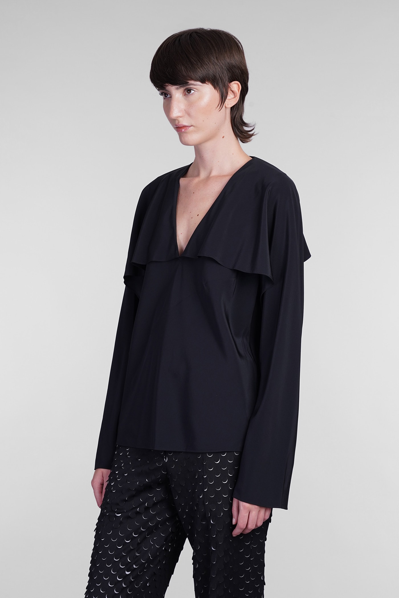 Shop Helmut Lang Blouse In Black Silk