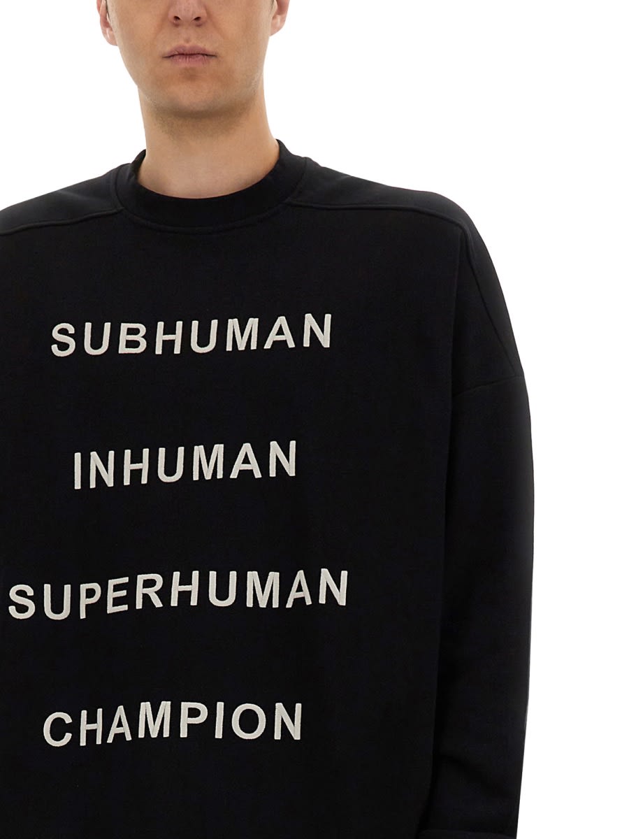 Rick Owens Black Champion Edition Jumbo Sweatshirt In Black