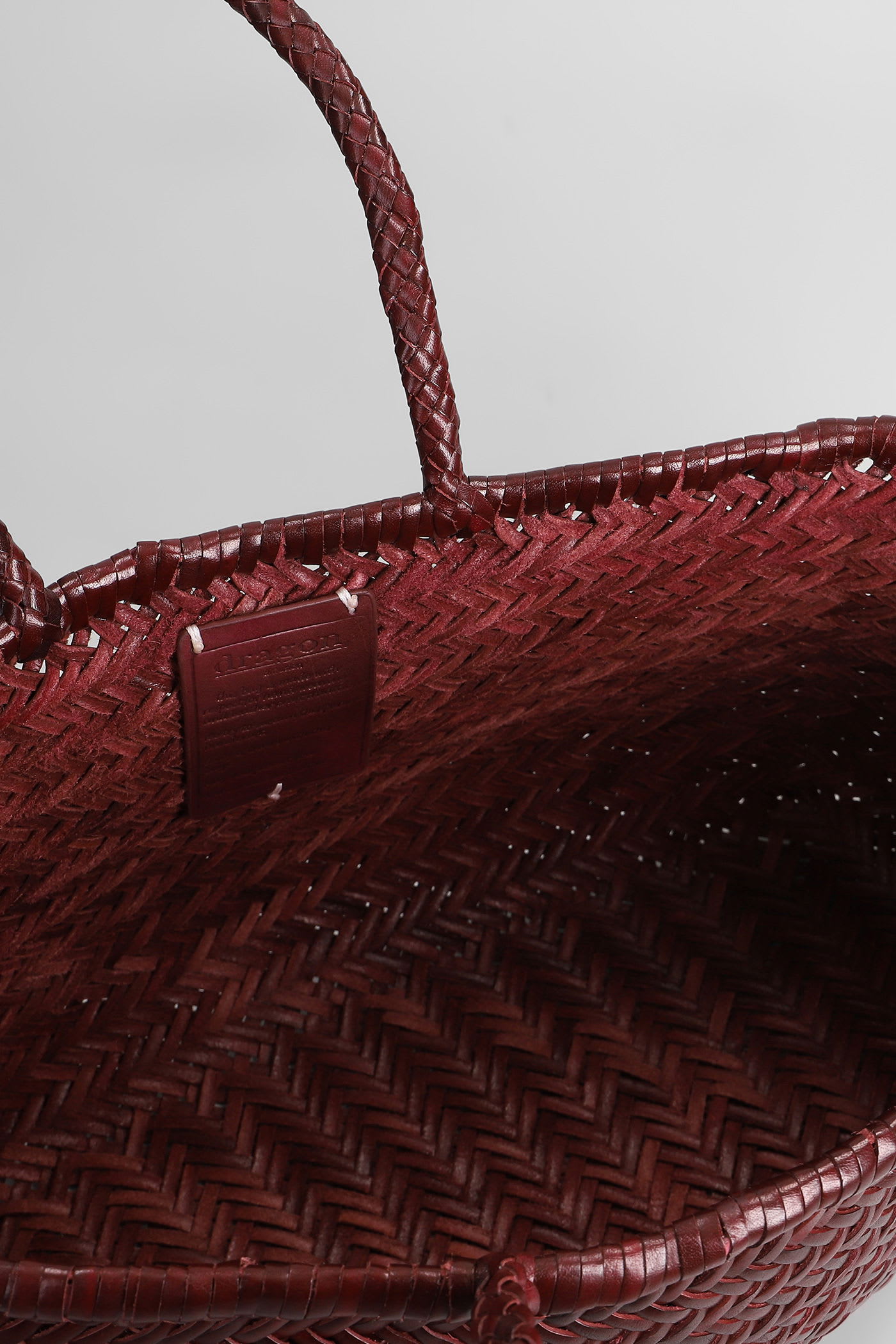 Dragon Diffusion Bamboo Triple Jump Tote In Bordeaux Leather In Burgundy