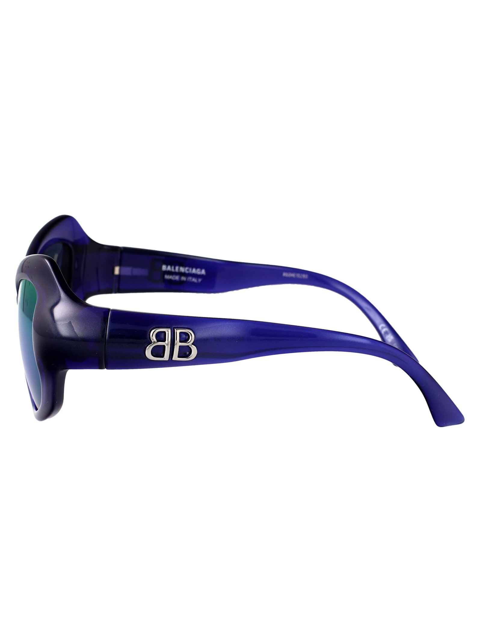 Balenciaga Injectate Blue Violet Sunglasses In Black