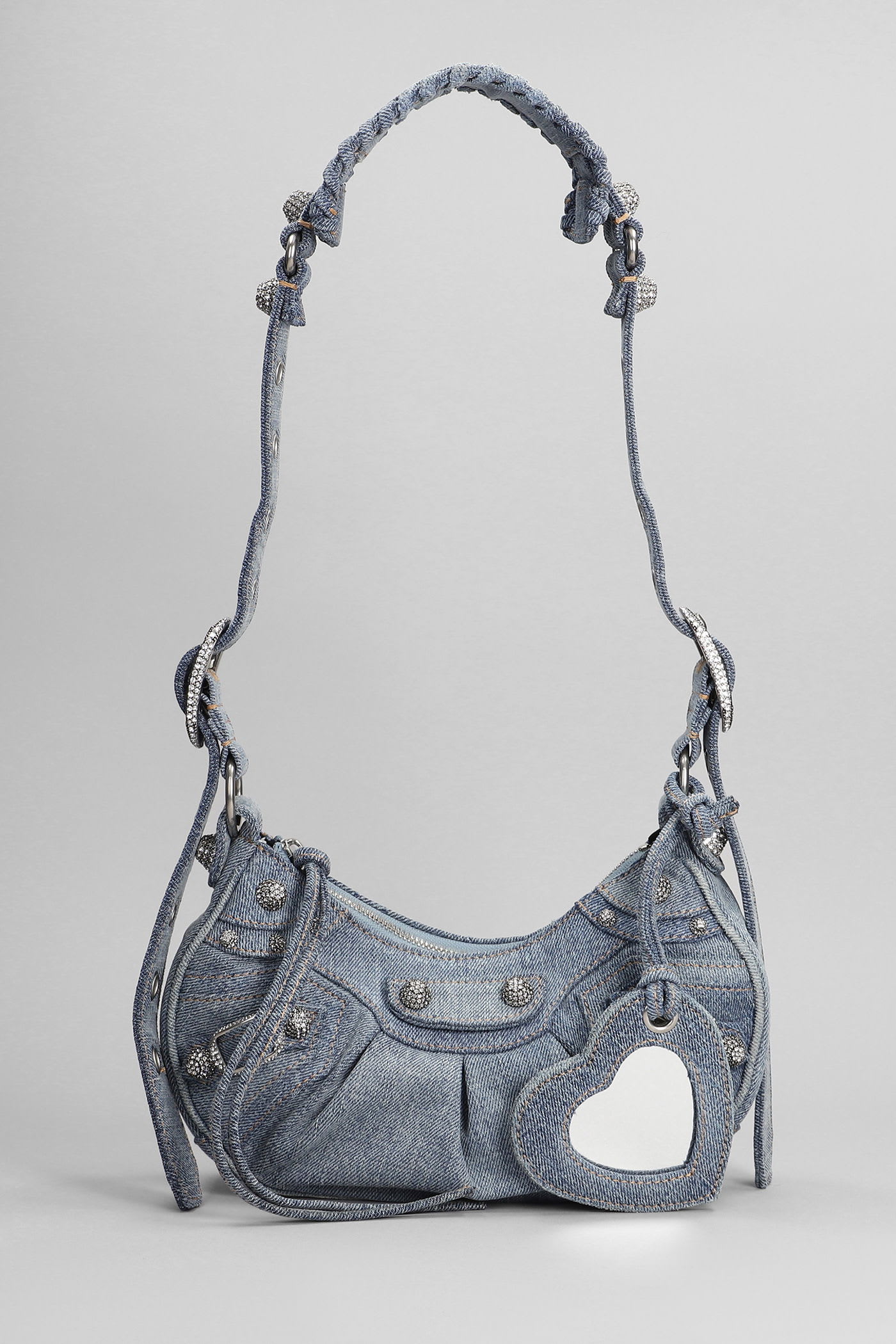 Balenciaga Le Cagole Xs Shoulder Bag In Blue Cotton In Blue
