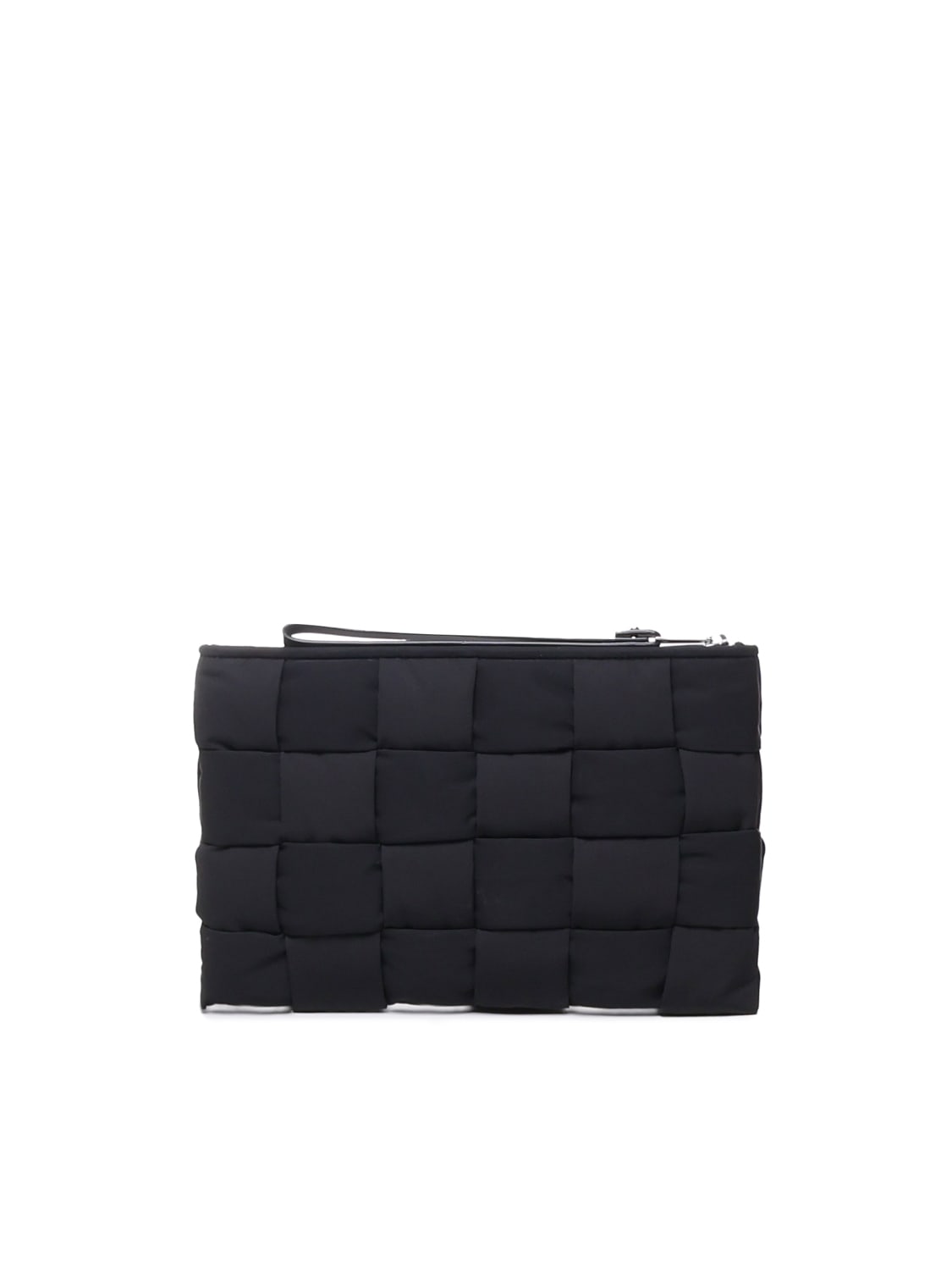 Shop Bottega Veneta Intreccio Pochette In Polyamide In Black