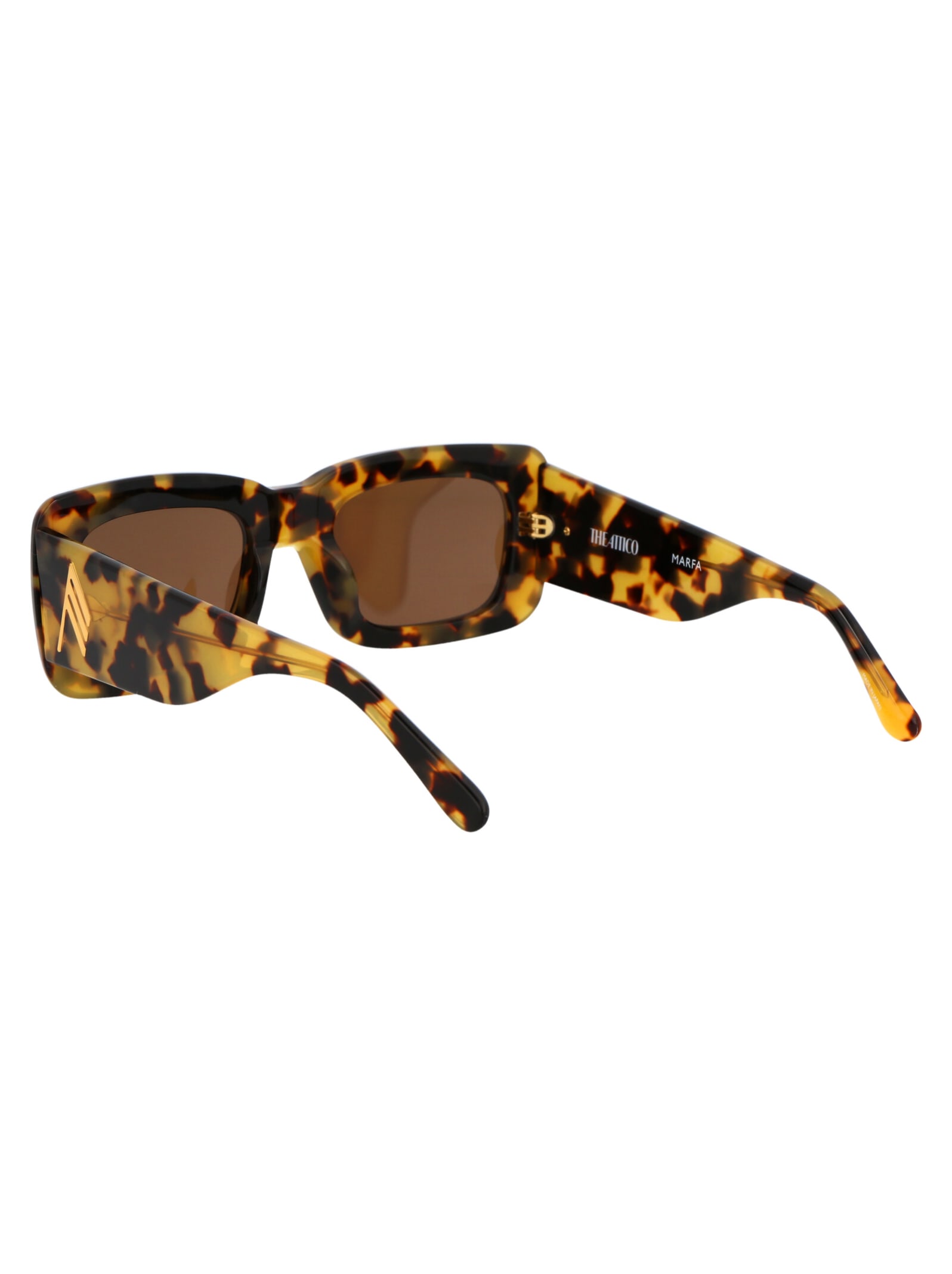 Shop Attico Marfa Sunglasses In T-shell/yellowgold/brown