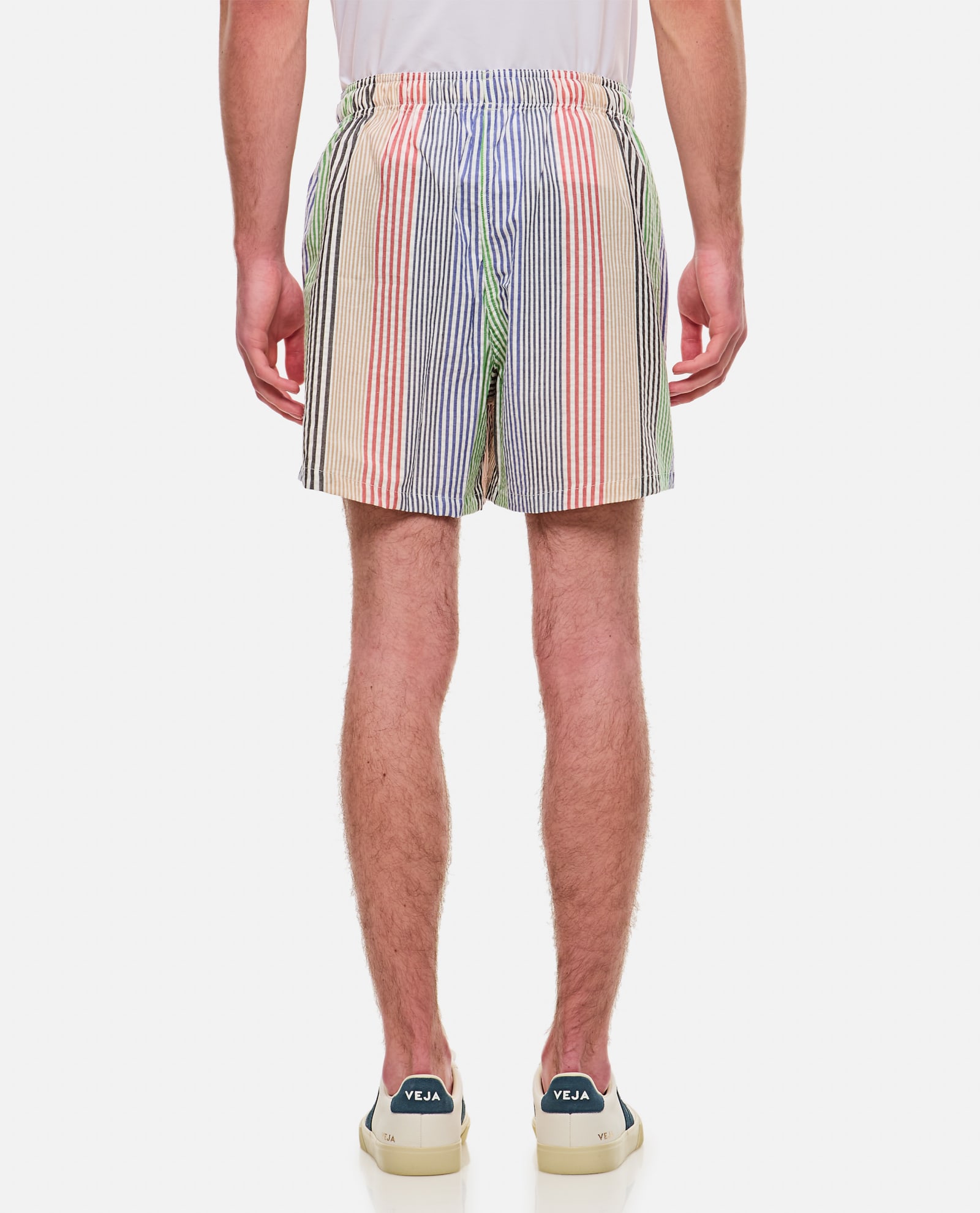 Shop Howlin' Cotton Seersucker Shorts In Multicolour