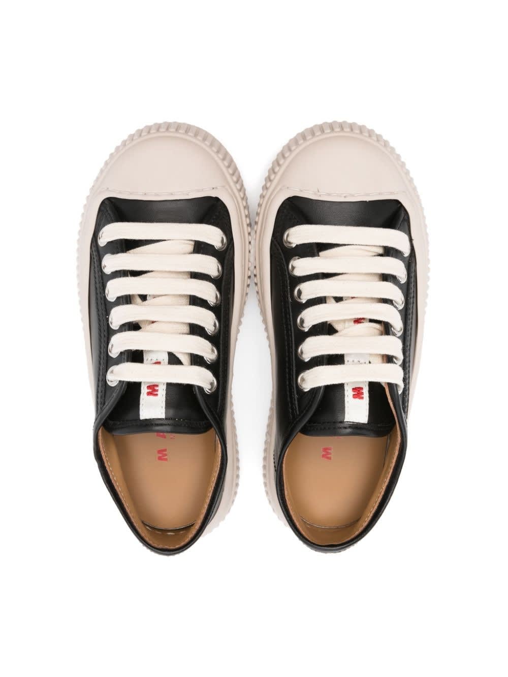 Shop Marni Sneakers In Pelle In Black