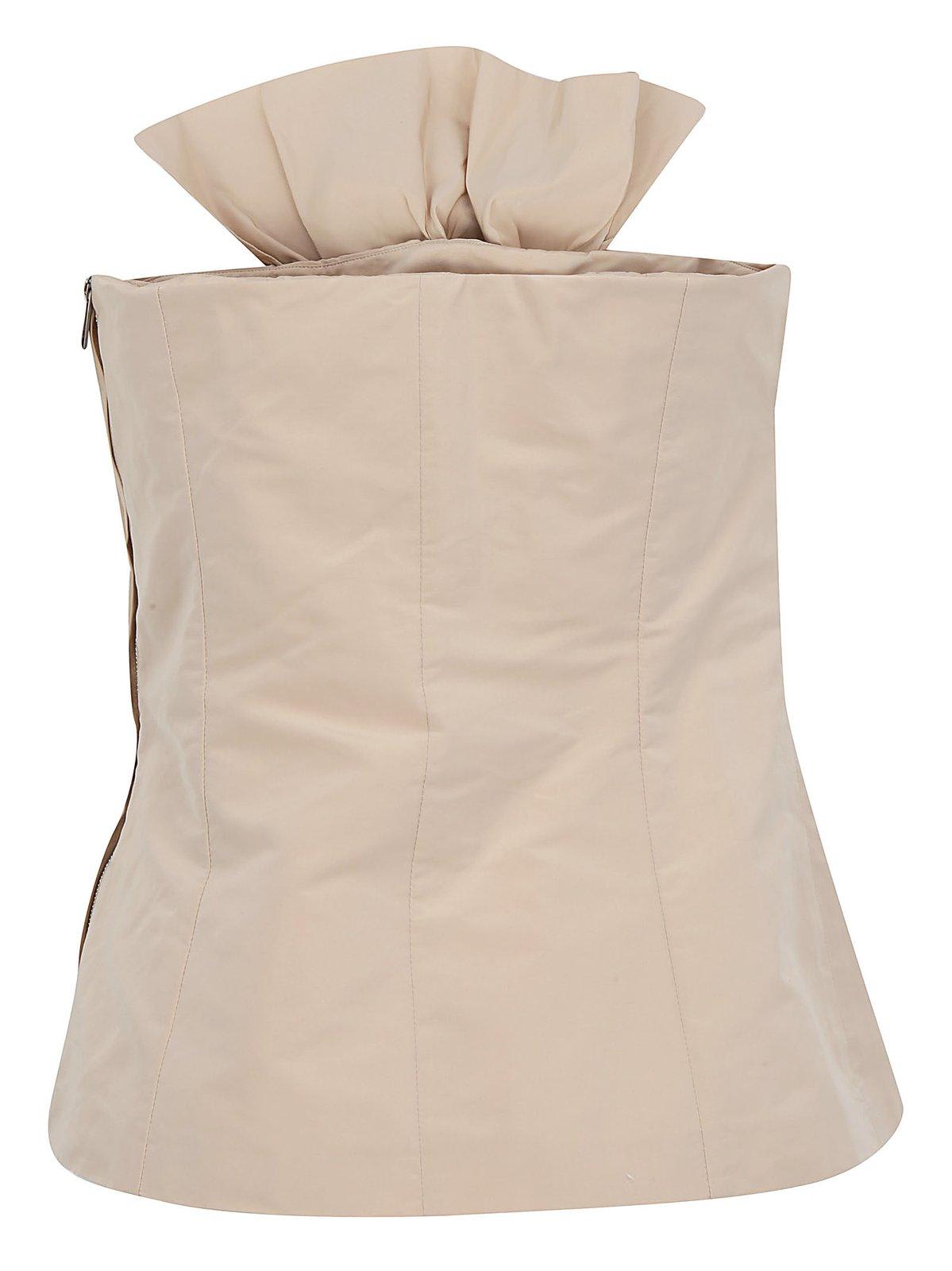 Shop Givenchy Bow Bustier Top In Beige