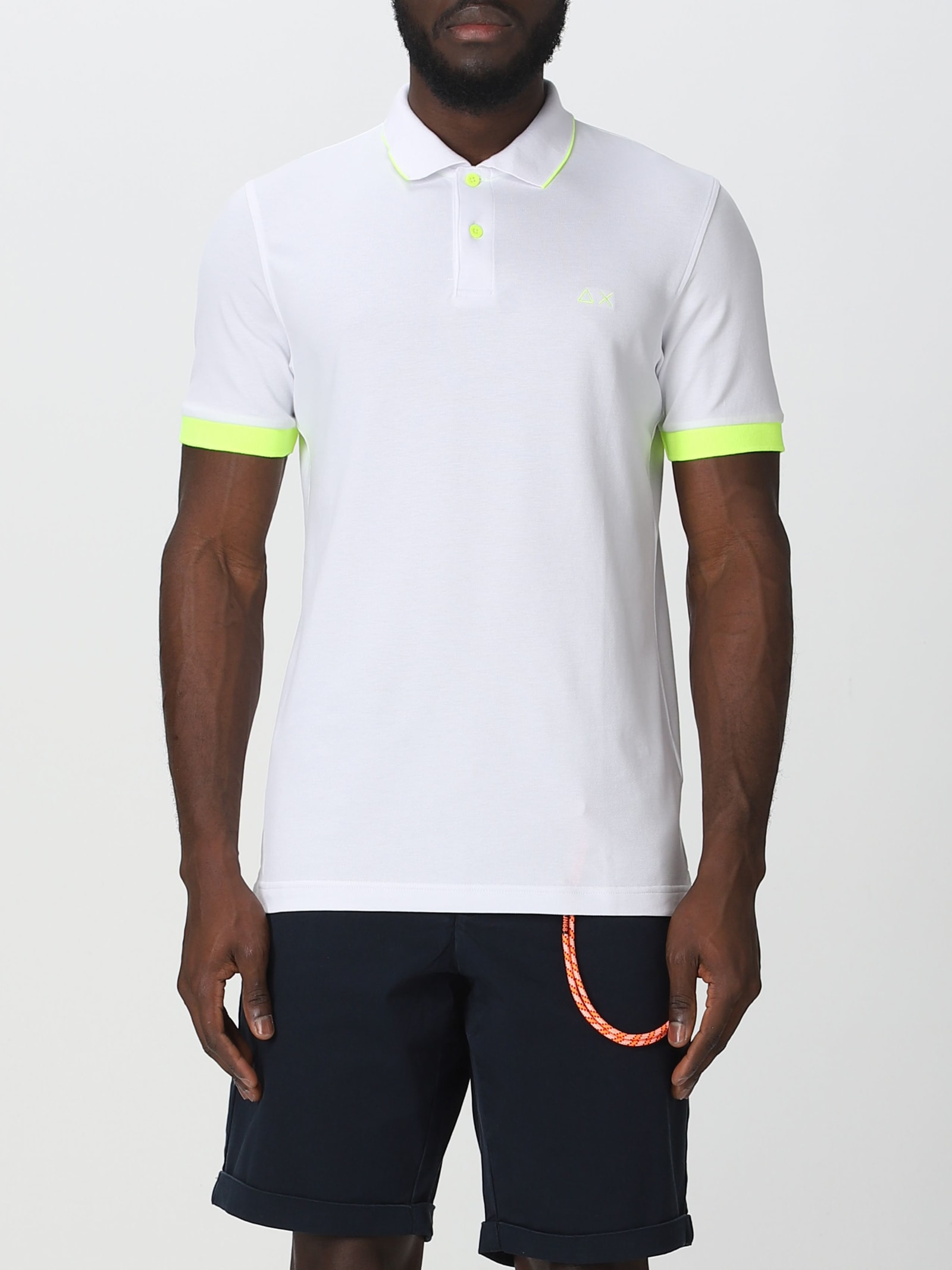 SUN 68 MOUSE TAIL POLO SHIRT AND FLUO SLEEVES