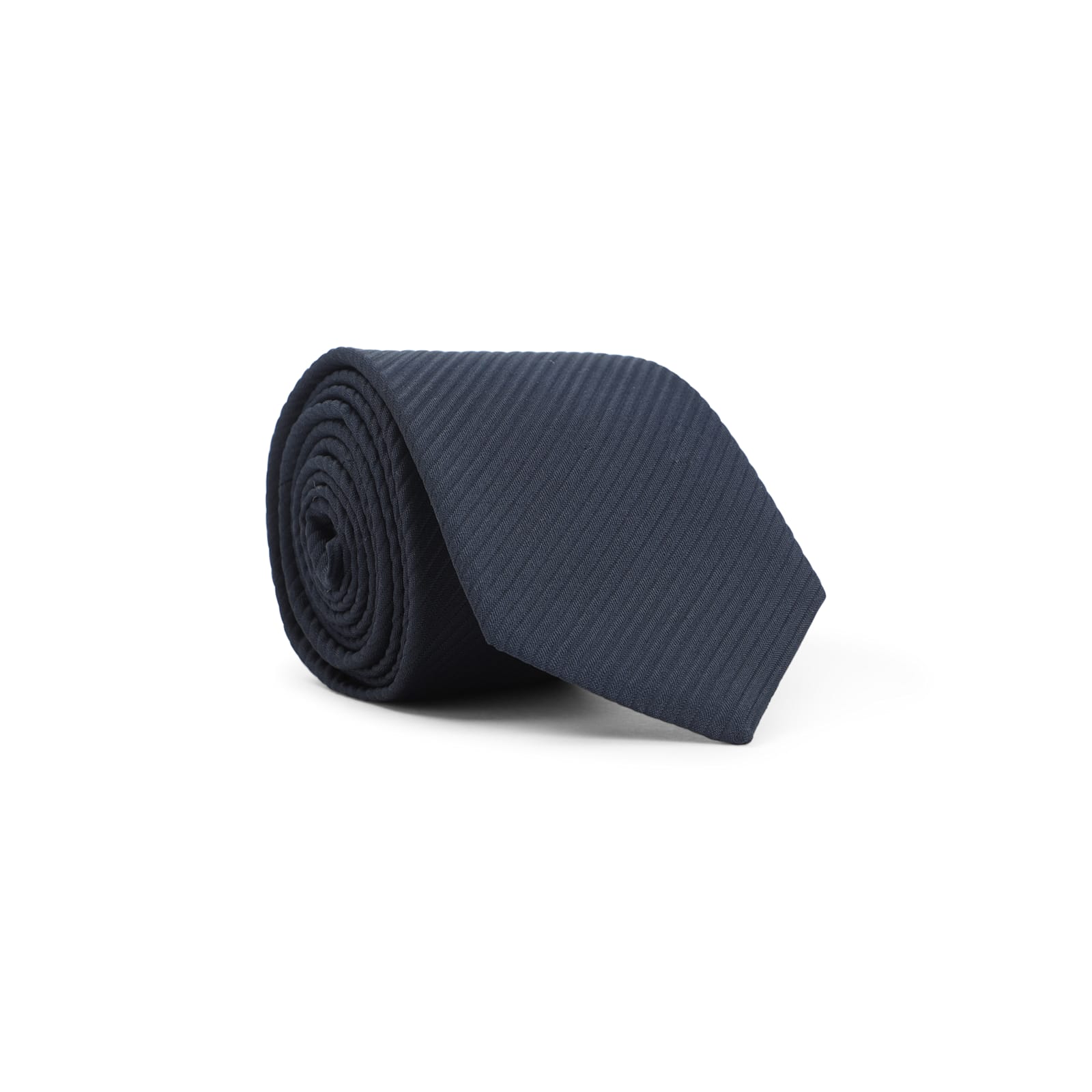Giorgio Armani Diagonal Ribbed Viscose And Silk Tie In Blue