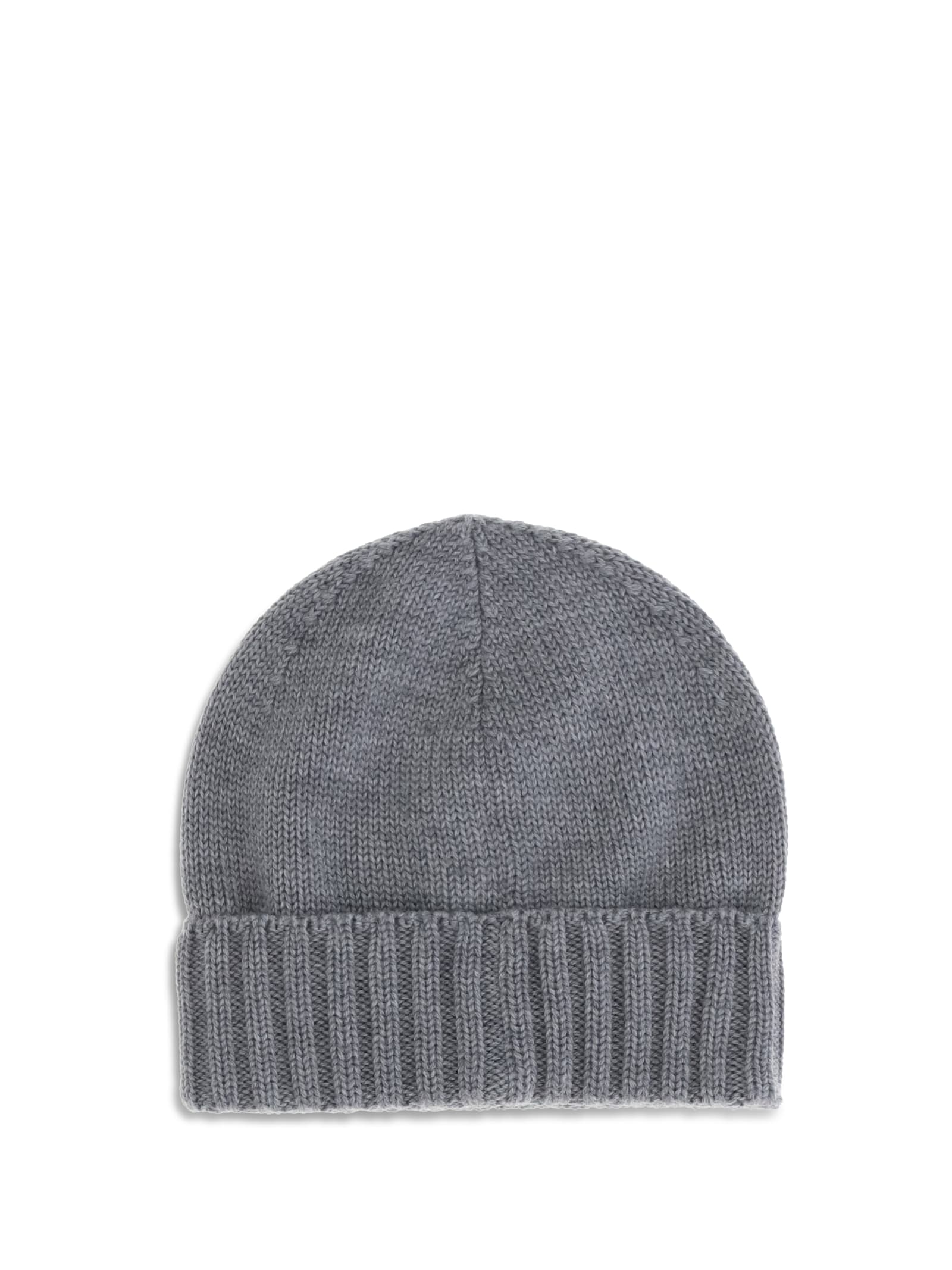 Kiton Men Wool Beanie Hat In Gray