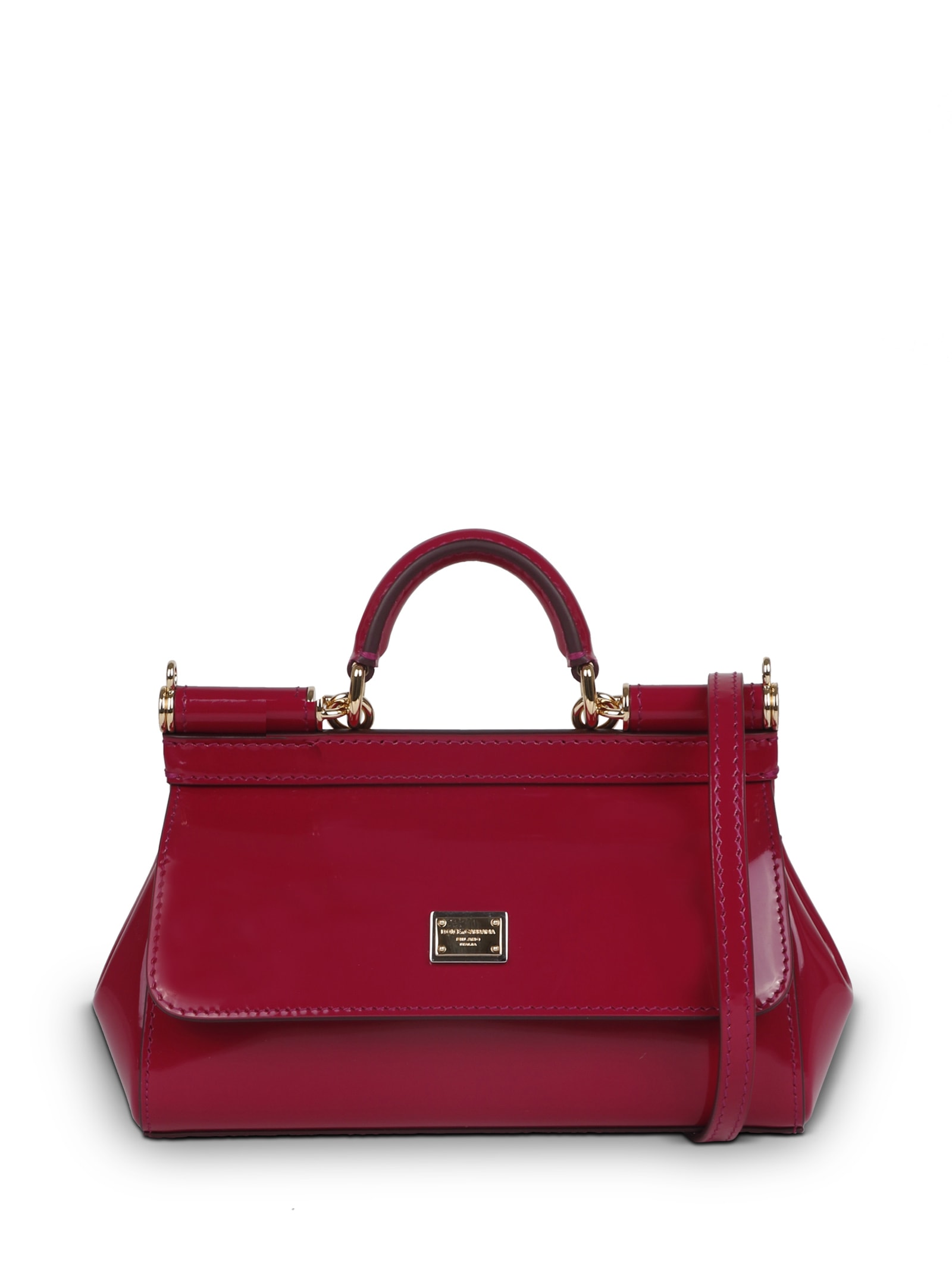 Dolce & Gabbana Small sicily Shiny Leather Shoulder Bag