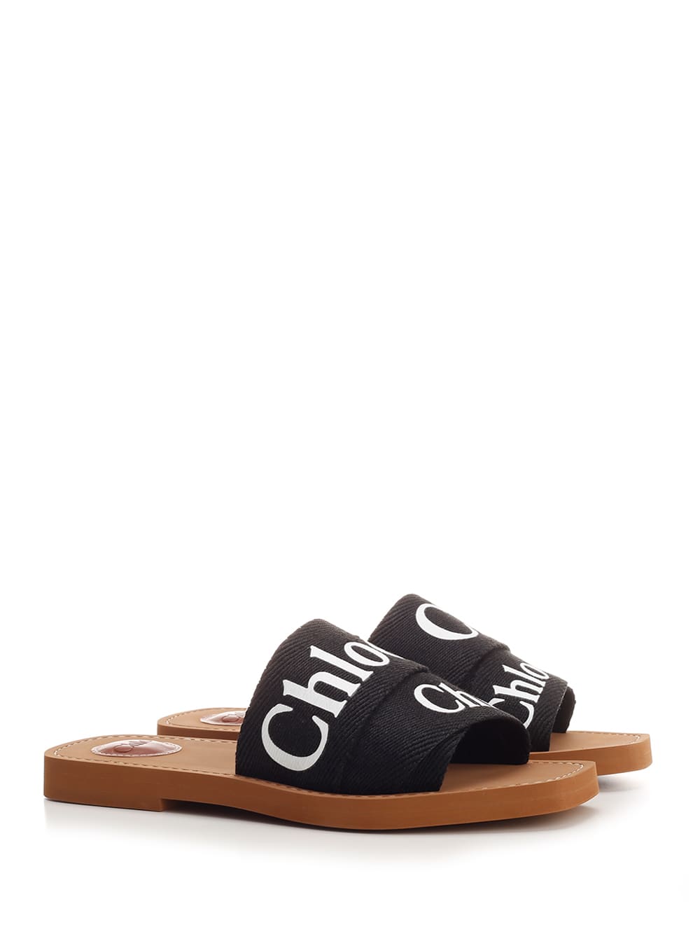 Shop Chloé Woody Flat Sandal In Nero