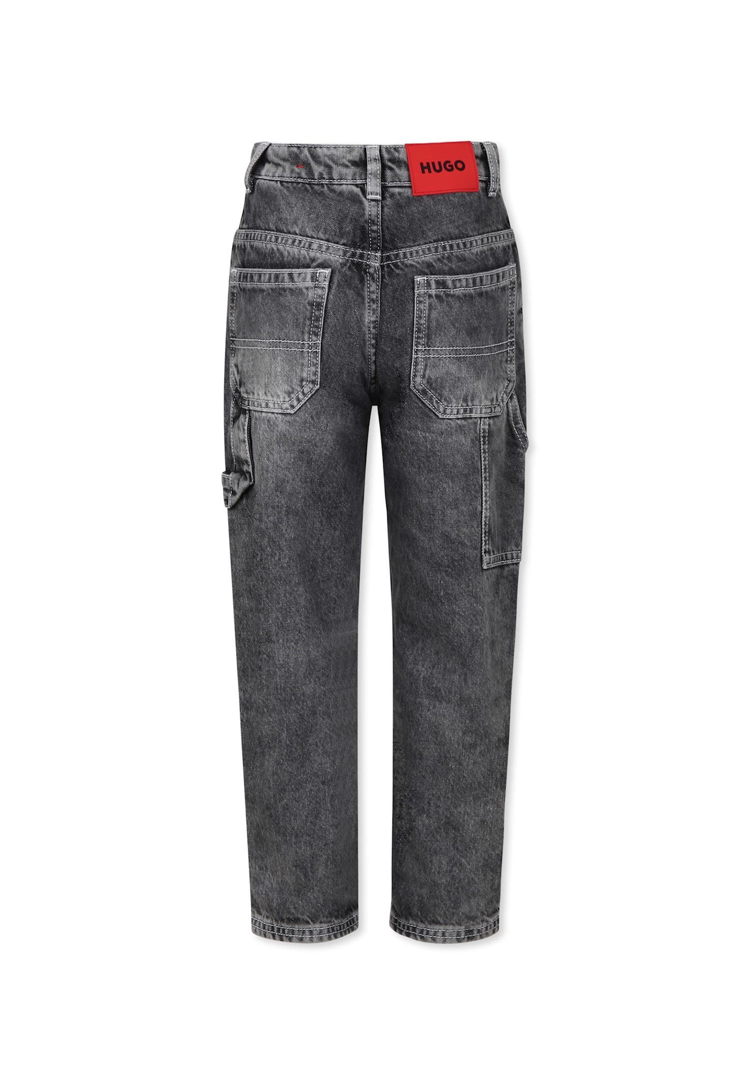 Hugo Boss Grey Jeans For Boy With Logo In Grey