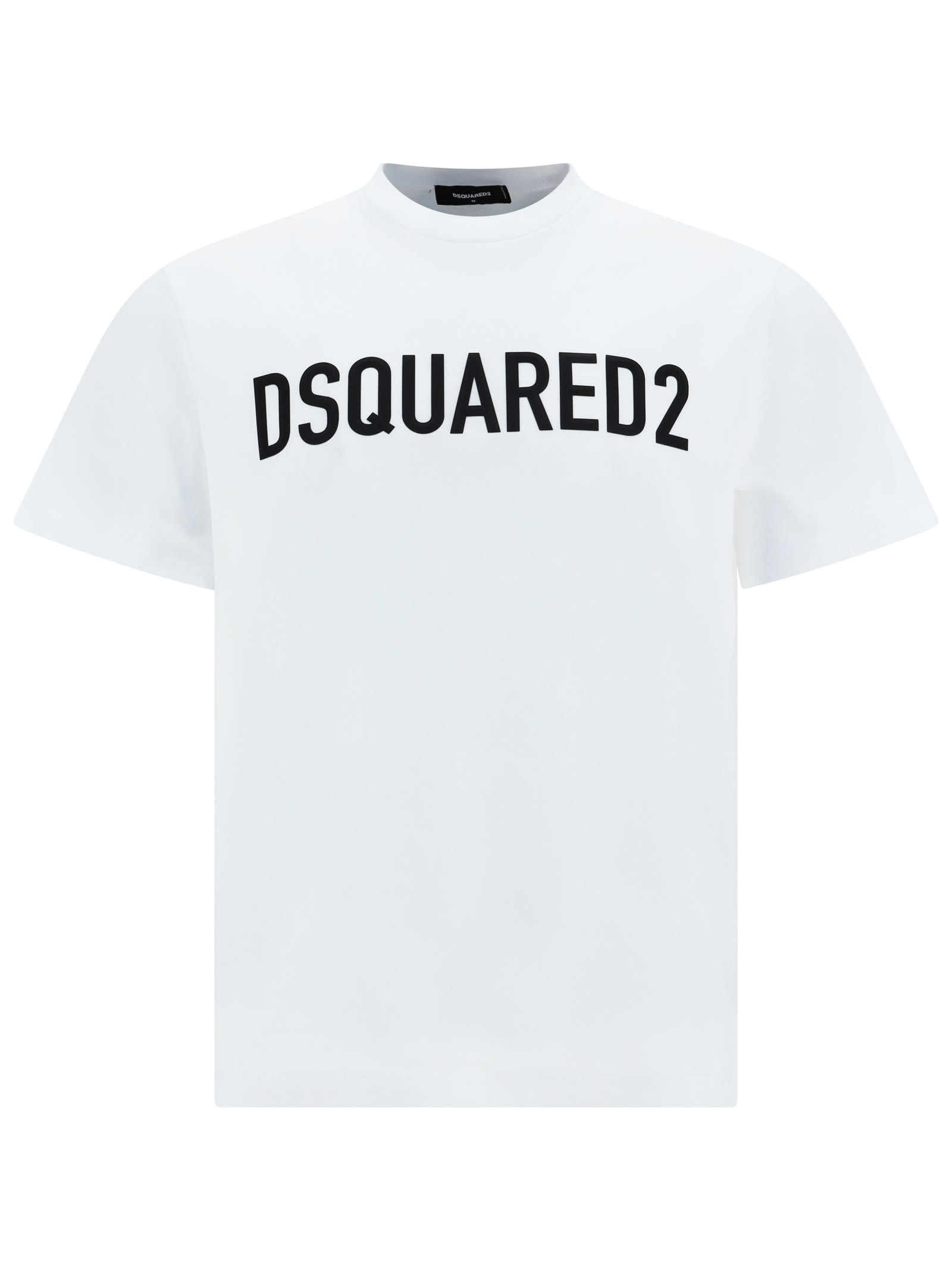 Dsquared2 Loose-fit White Cotton T-shirt With Logo Print In White