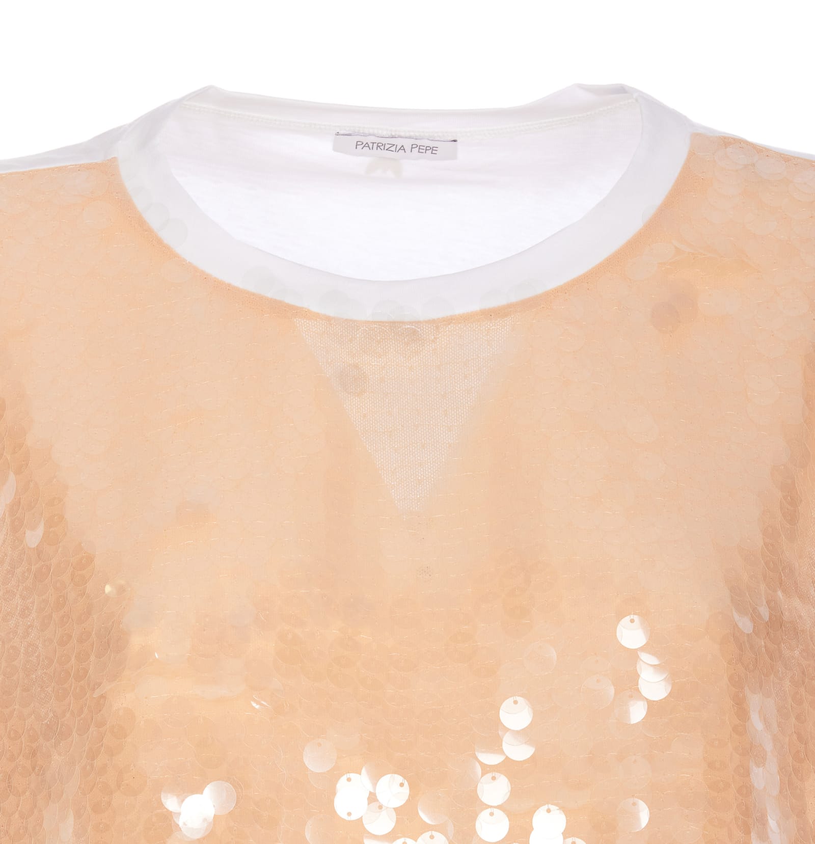 Shop Patrizia Pepe Sequins T-shirt In White