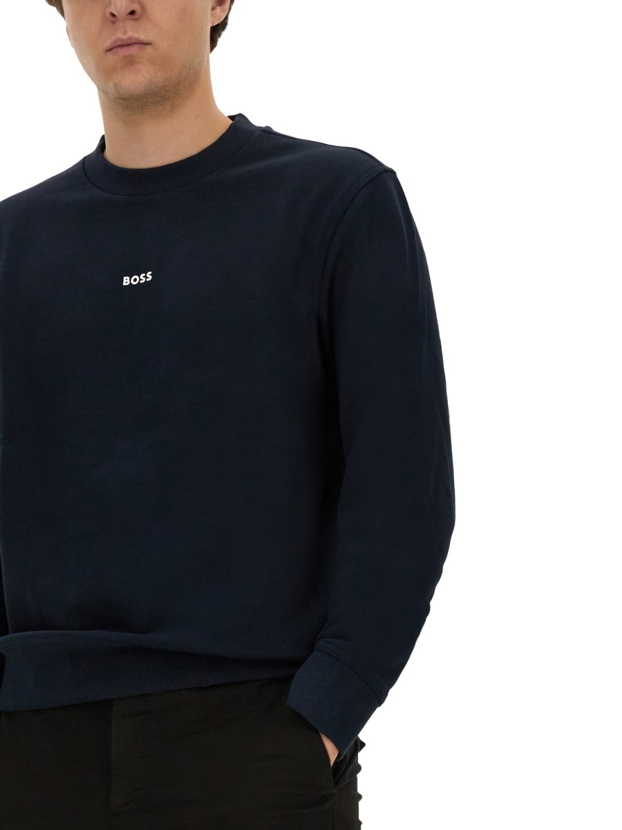 Shop Hugo Boss Sweatshirt With Logo In Blue