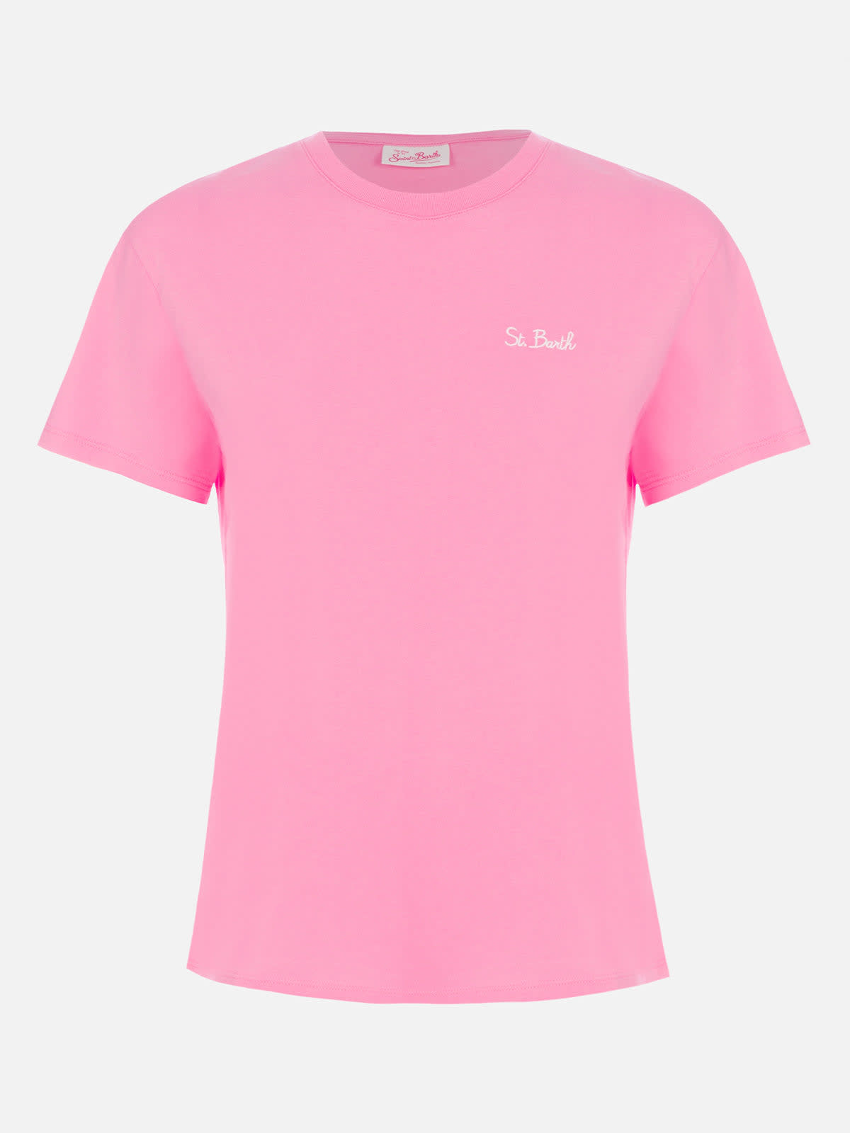 Mc2 Saint Barth Woman Pink Cotton Jersey Crewneck T-shirt Emilie In Pink