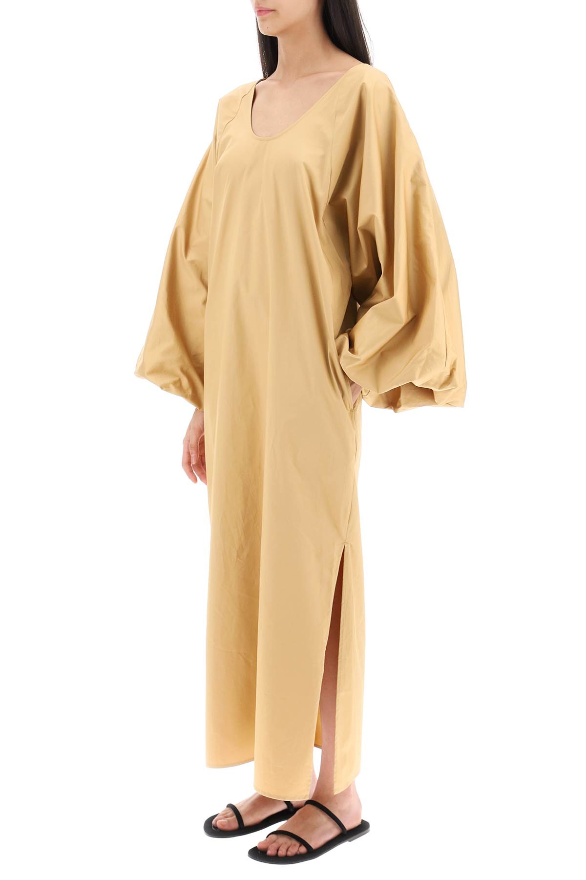 Shop By Malene Birger Parida Maxi Dress In Organic Cotton In Light Camel (beige)