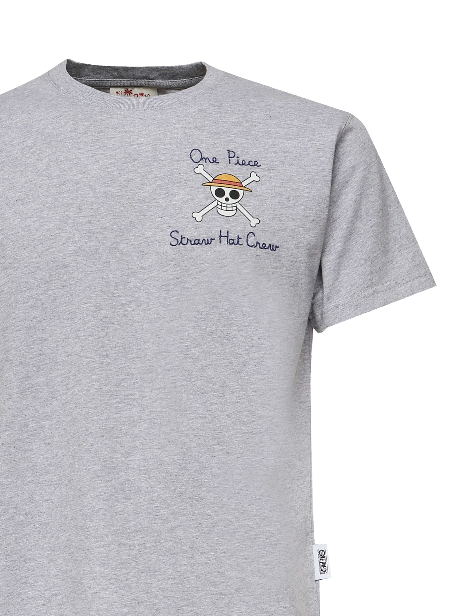 Mc2 Saint Barth T-shirt With Embroidery And One Piece Print In Gray