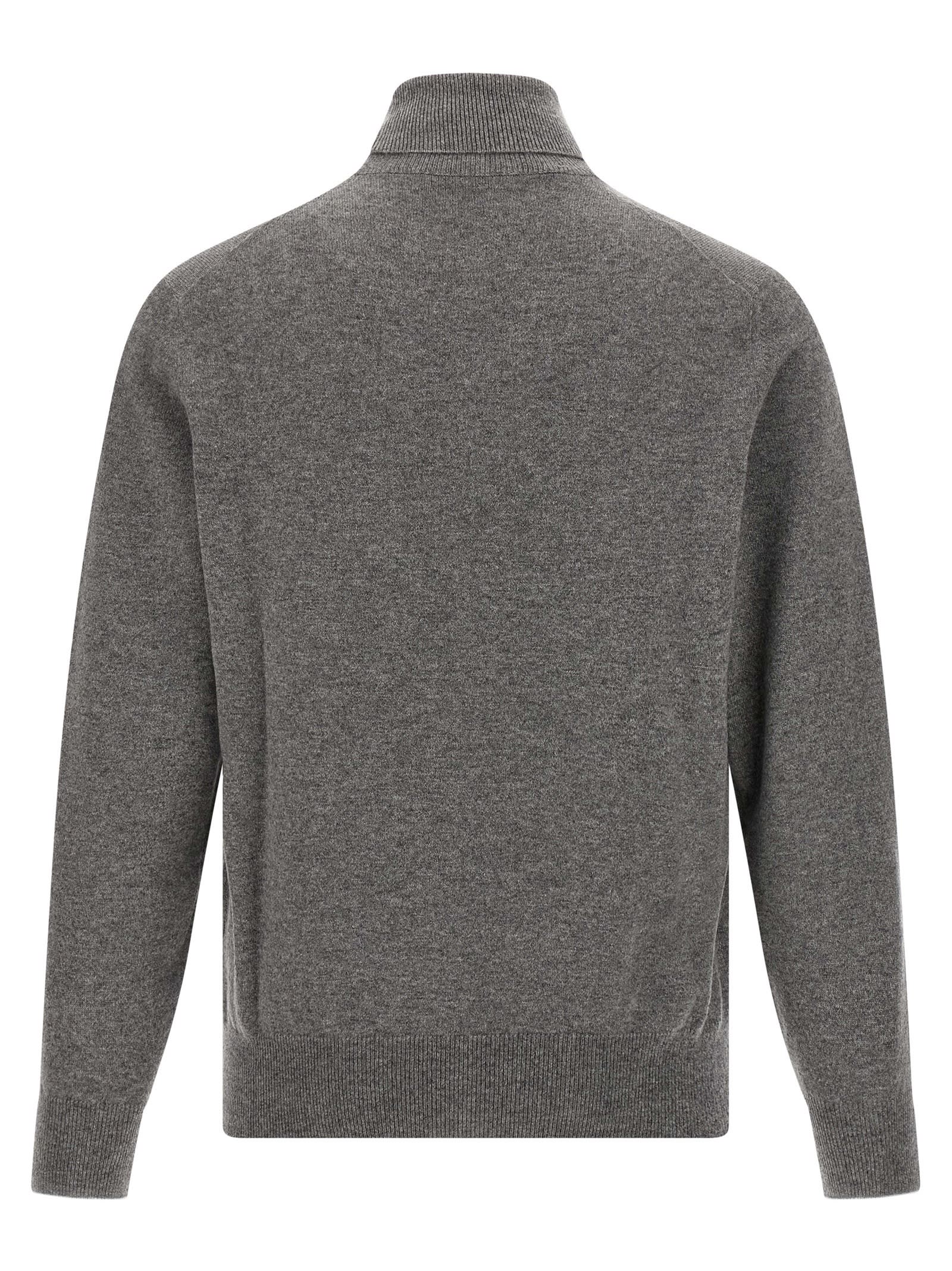 Brunello Cucinelli Grey Turtleneck Sweater In Gray