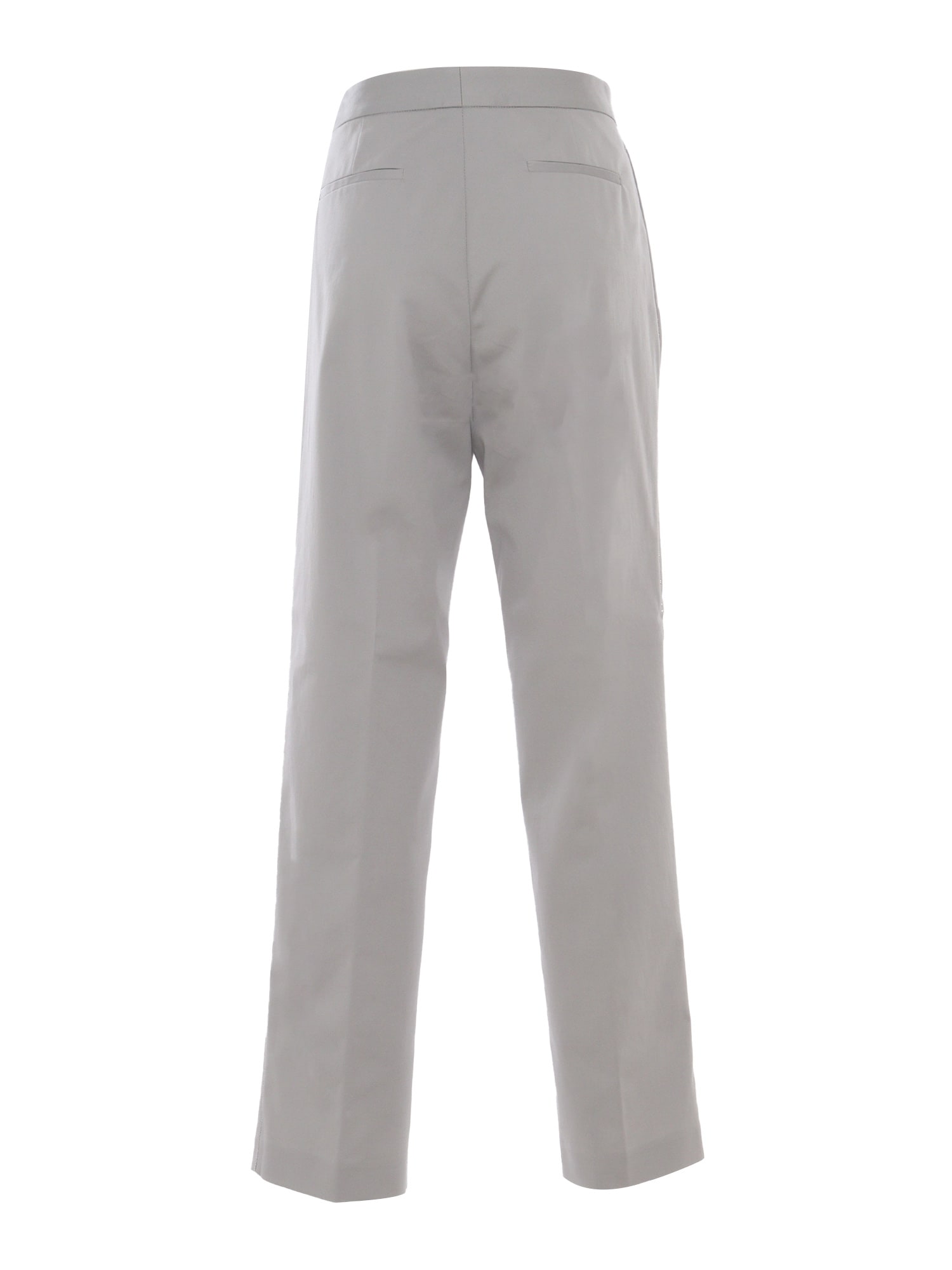 Shop Fabiana Filippi Elegant Gray Trousers In Grey