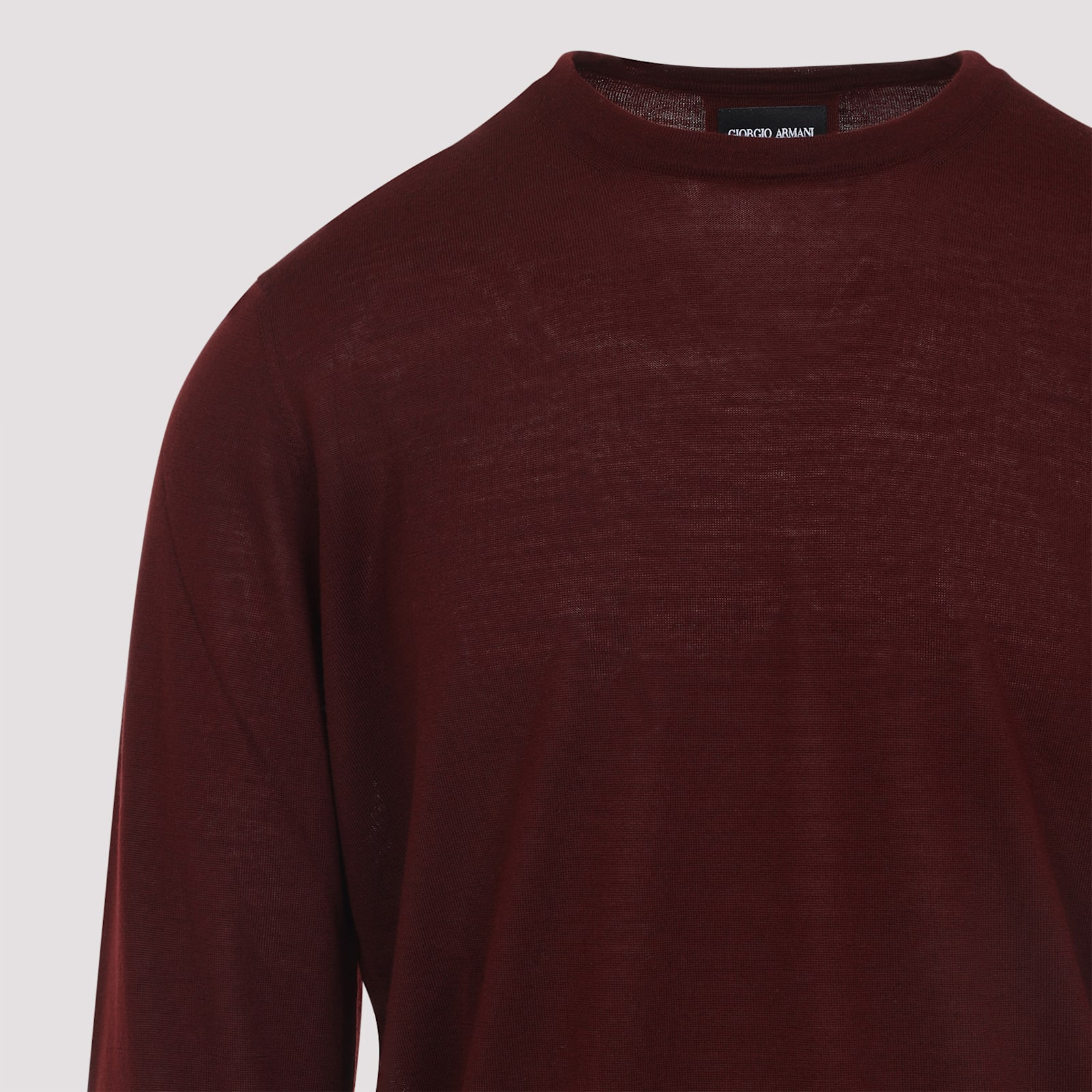 Giorgio Armani Crew Neck Wool Sweater In Red