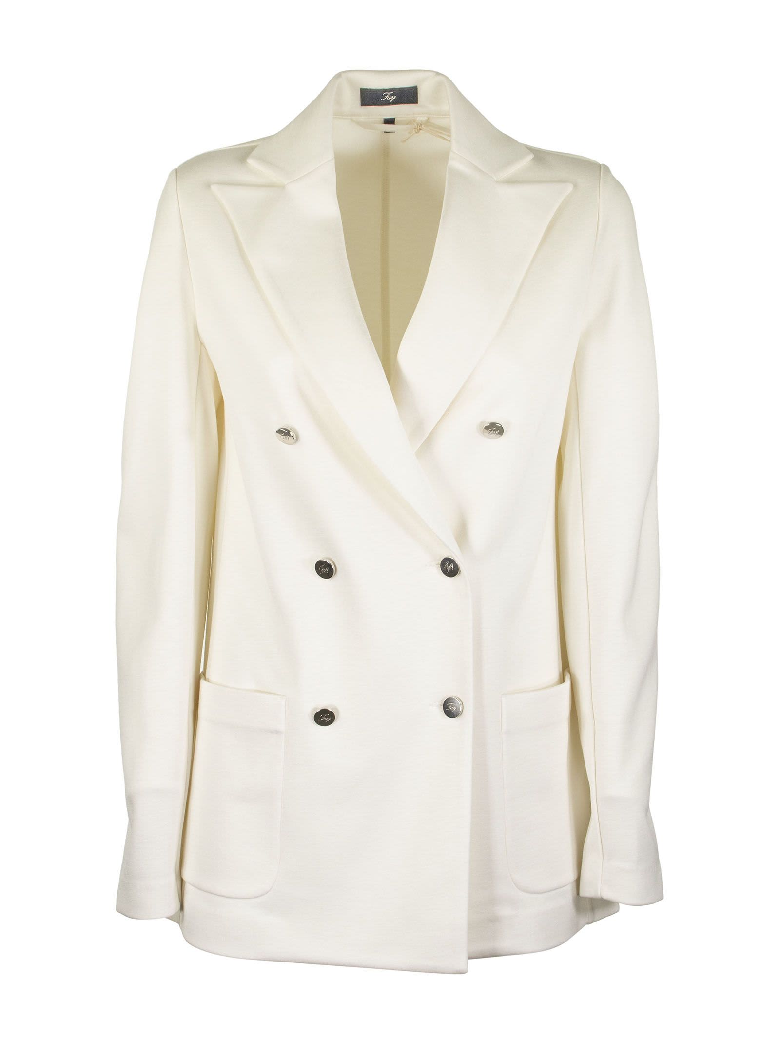 FAY DOUBLE BREASTED JACKET WHITE,11277990