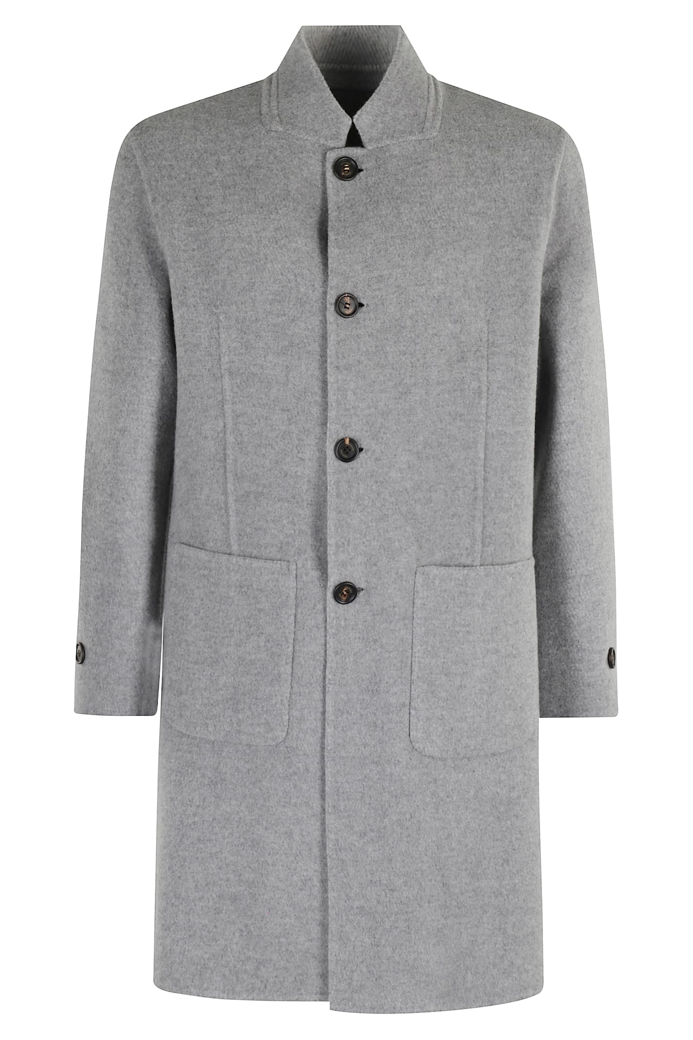 Eleventy Light Grey Mp Reversible Coat In Gray
