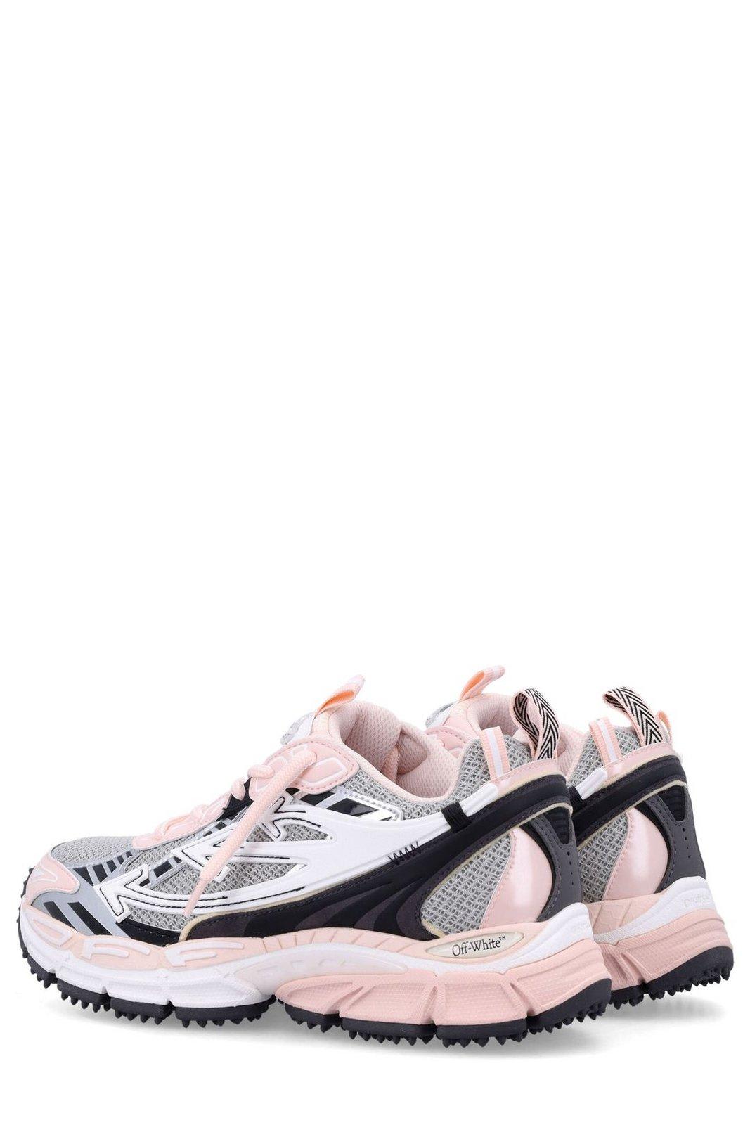 Shop Off-white Be Right Back Lace-up Sneakers In Grey/pink