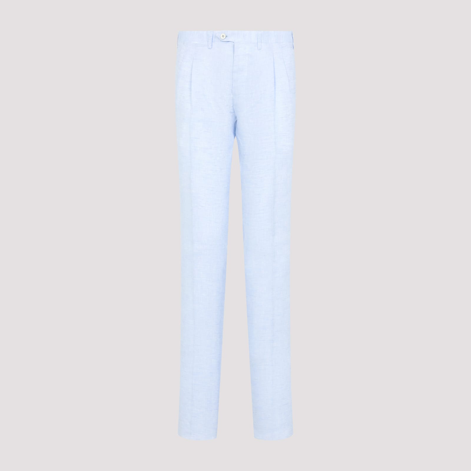 Shop Kiton Linen Pants In Celeste
