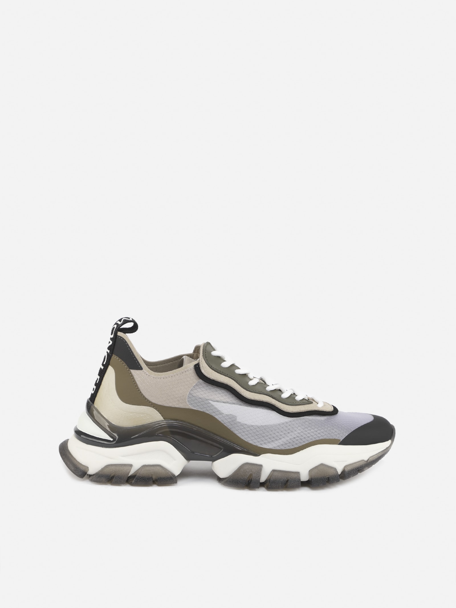 Moncler Leave No Trace Light Sneakers In Leather In Beige