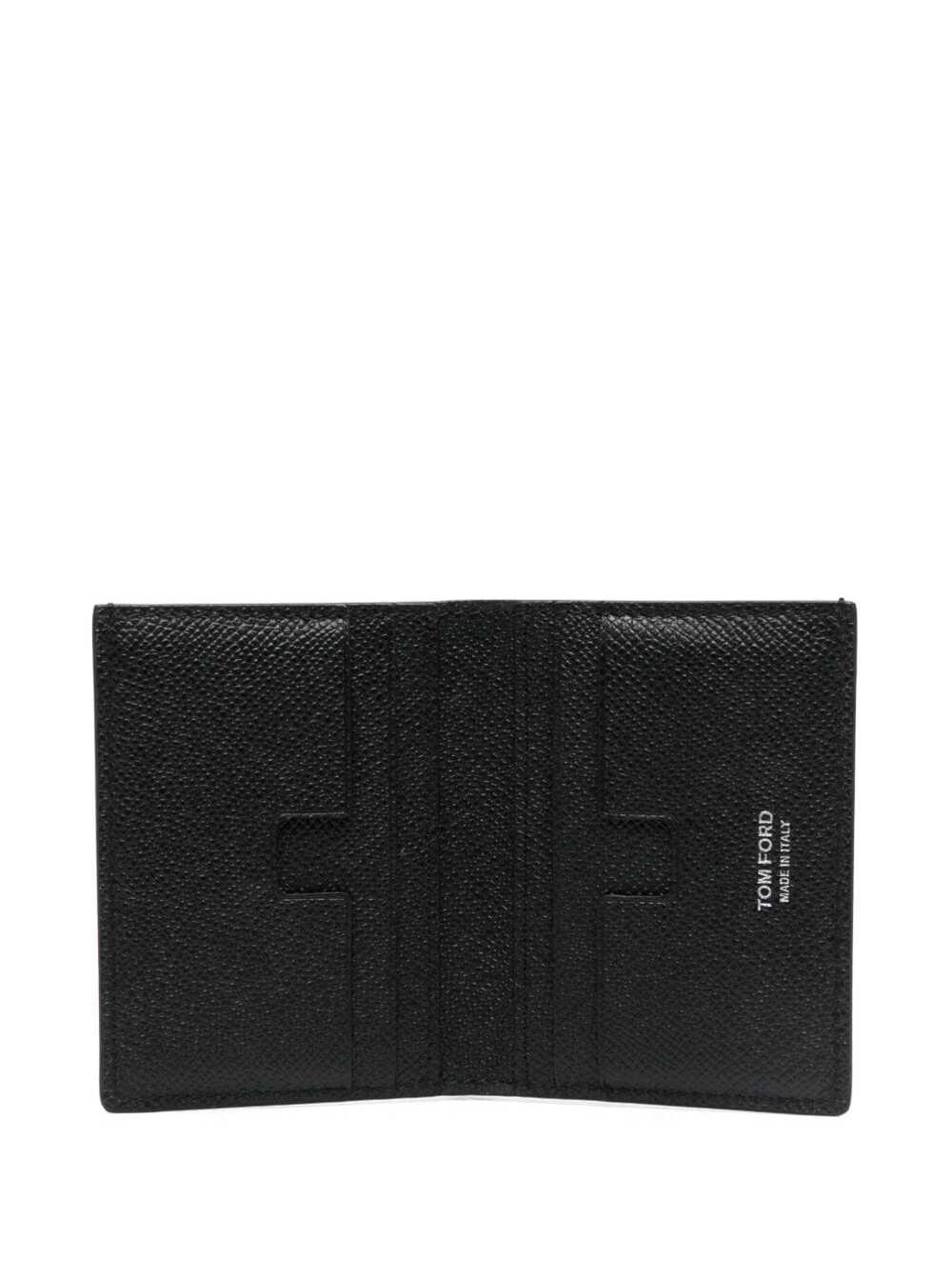 Tom Ford Flap Card Case Ft Silver In Black