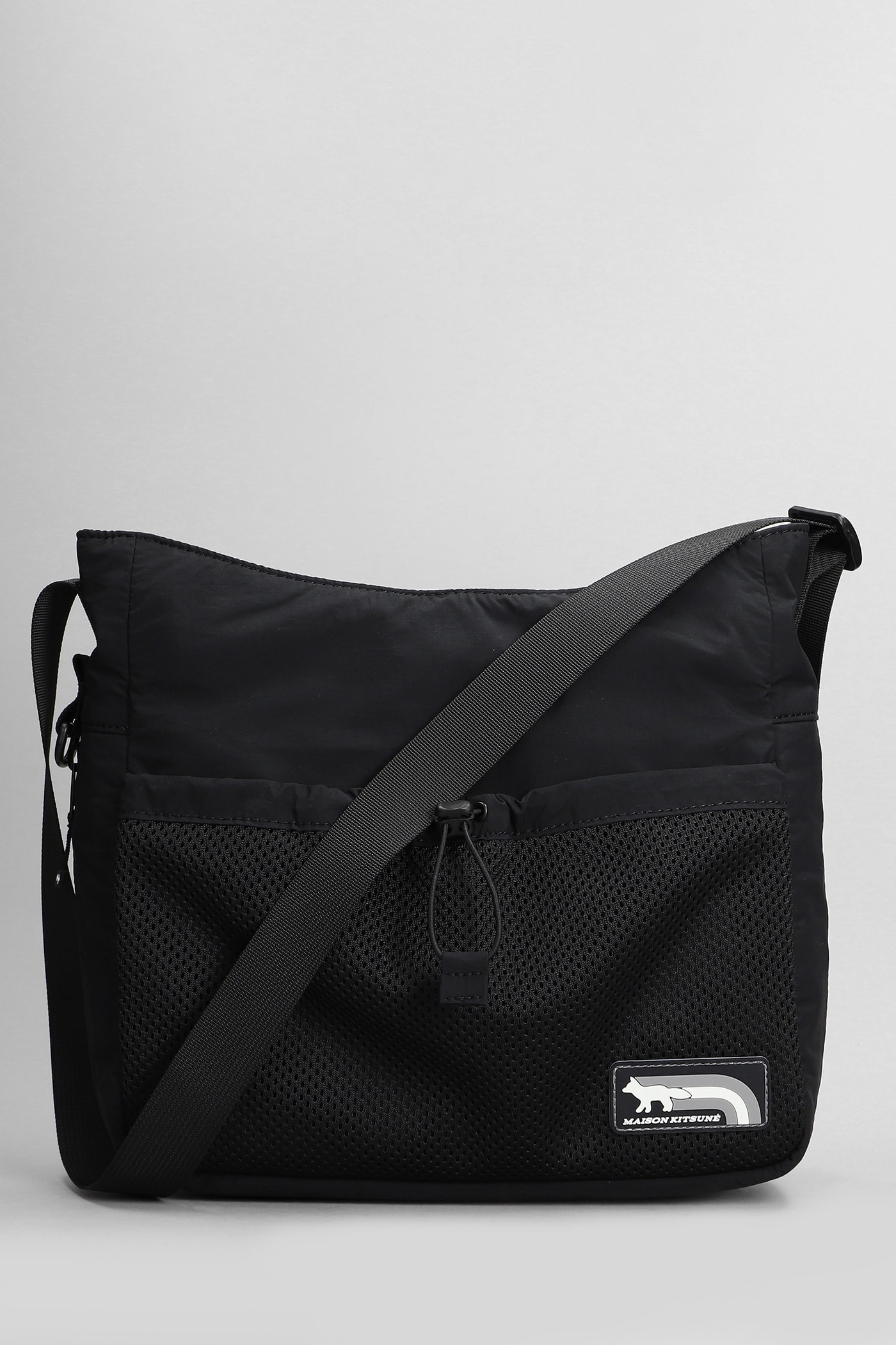 Maison Kitsuné Shoulder Bag In Black Nylon