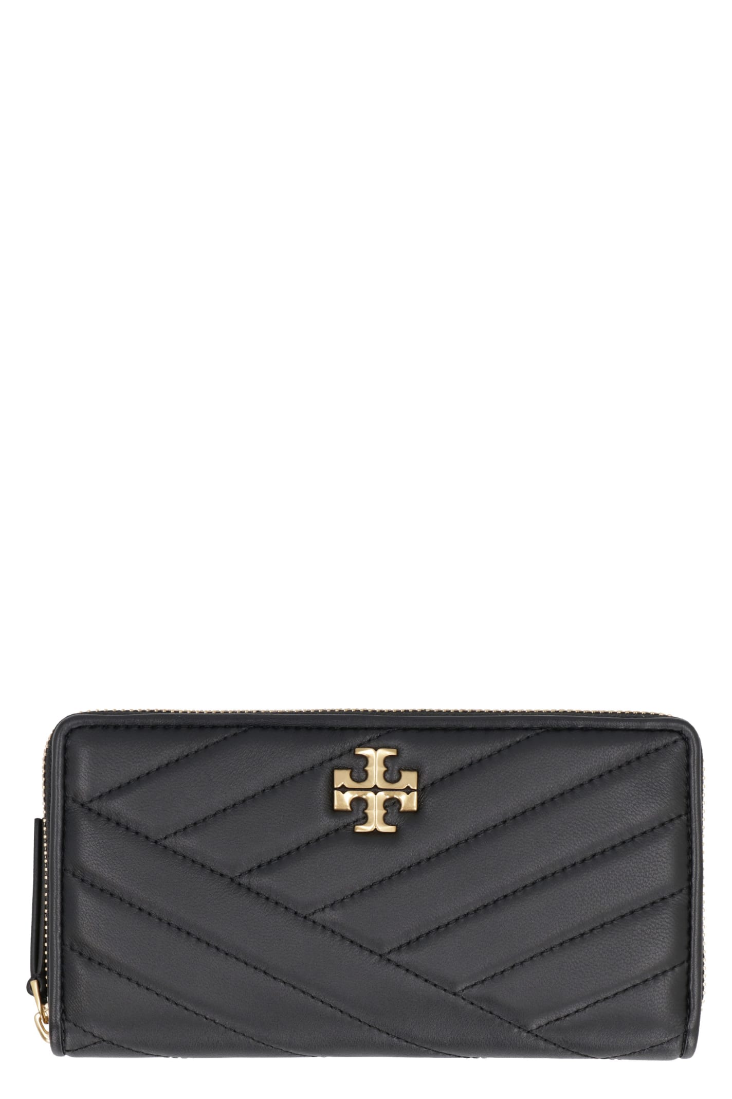 Tory Burch Kira Continental Leather Wallet In Black
