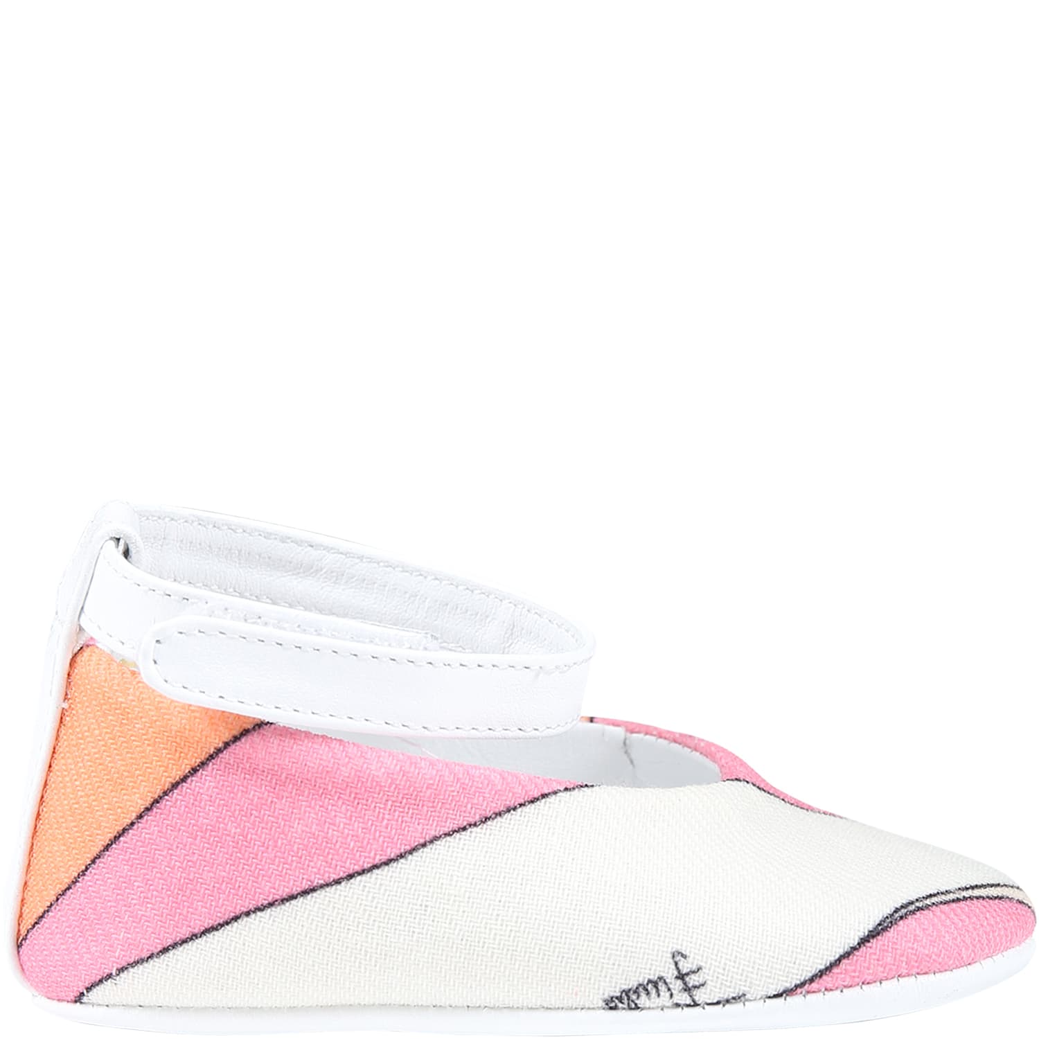 Pucci Kids' Pink Ballet Flats For Baby Girl With Logo In Multicolor