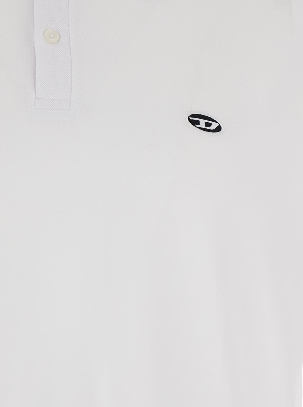 Diesel White Polo Shirt With Classic Collar And D Logo On The Front In Cotton Man In White