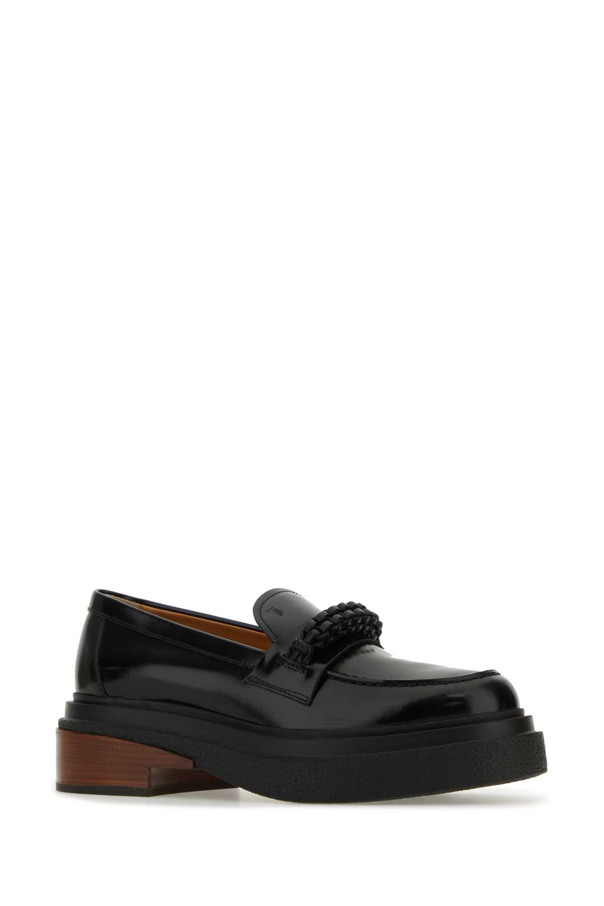 Tod's Black Leather Loafers In Nero