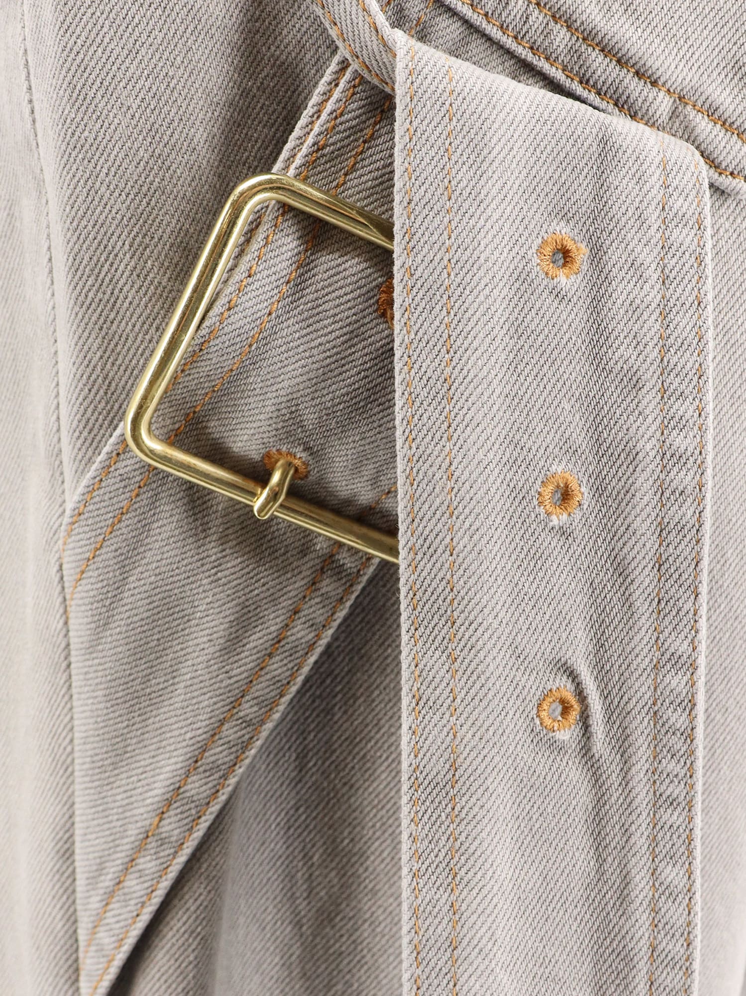 Darkpark Frayed Hem Contrast Detail Trousers In Gray