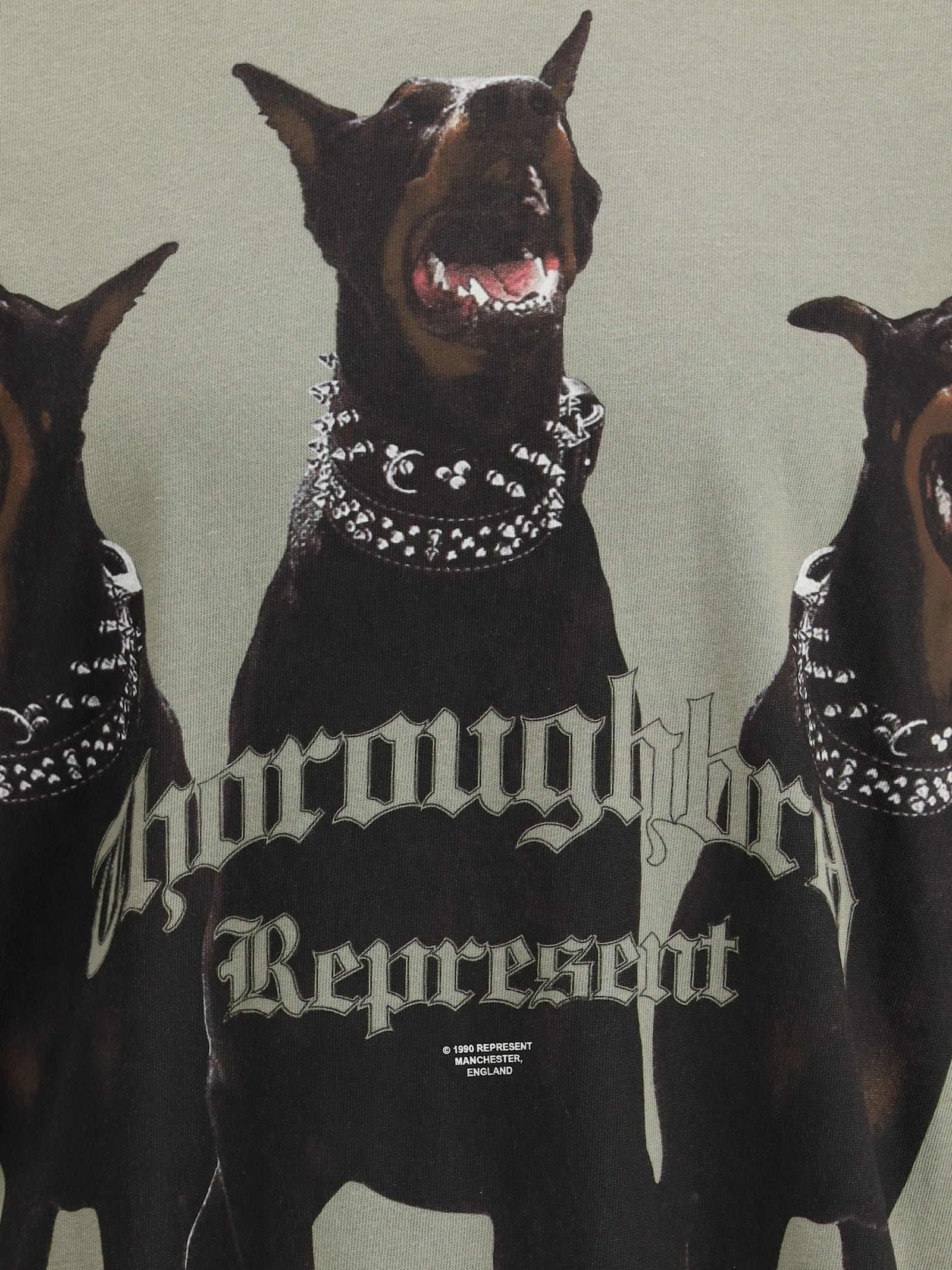 Represent Sage Green Cotton Thoroughbred T-shirt In Green