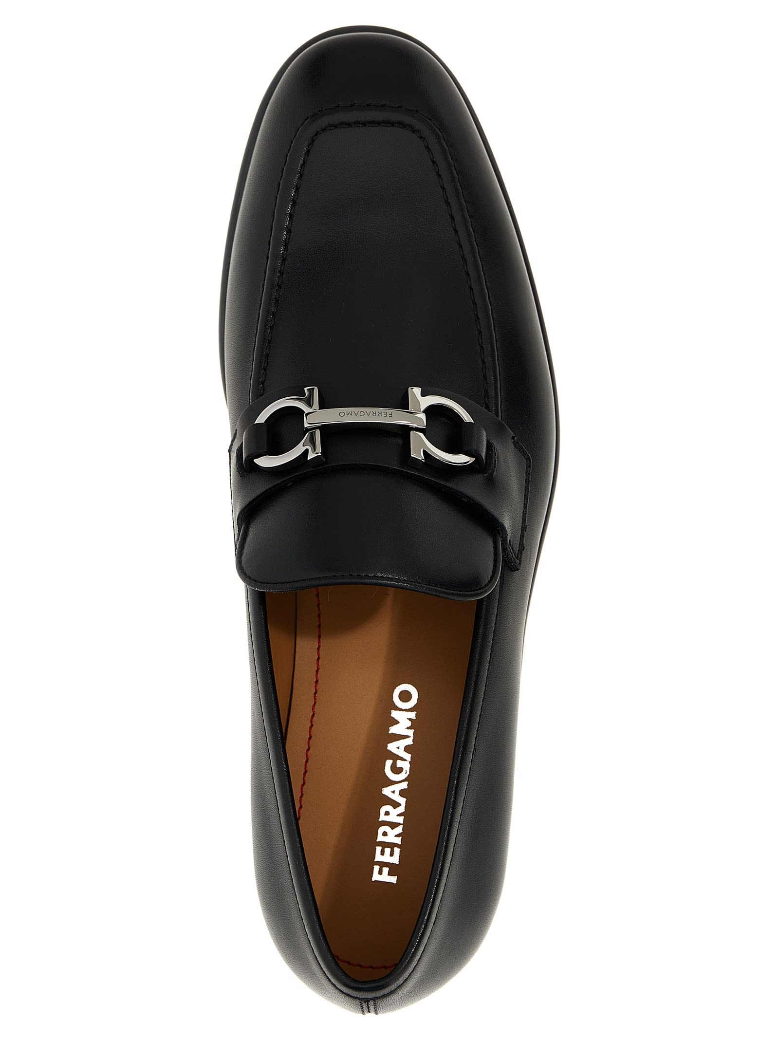 Shop Ferragamo Foster Loafers In Black