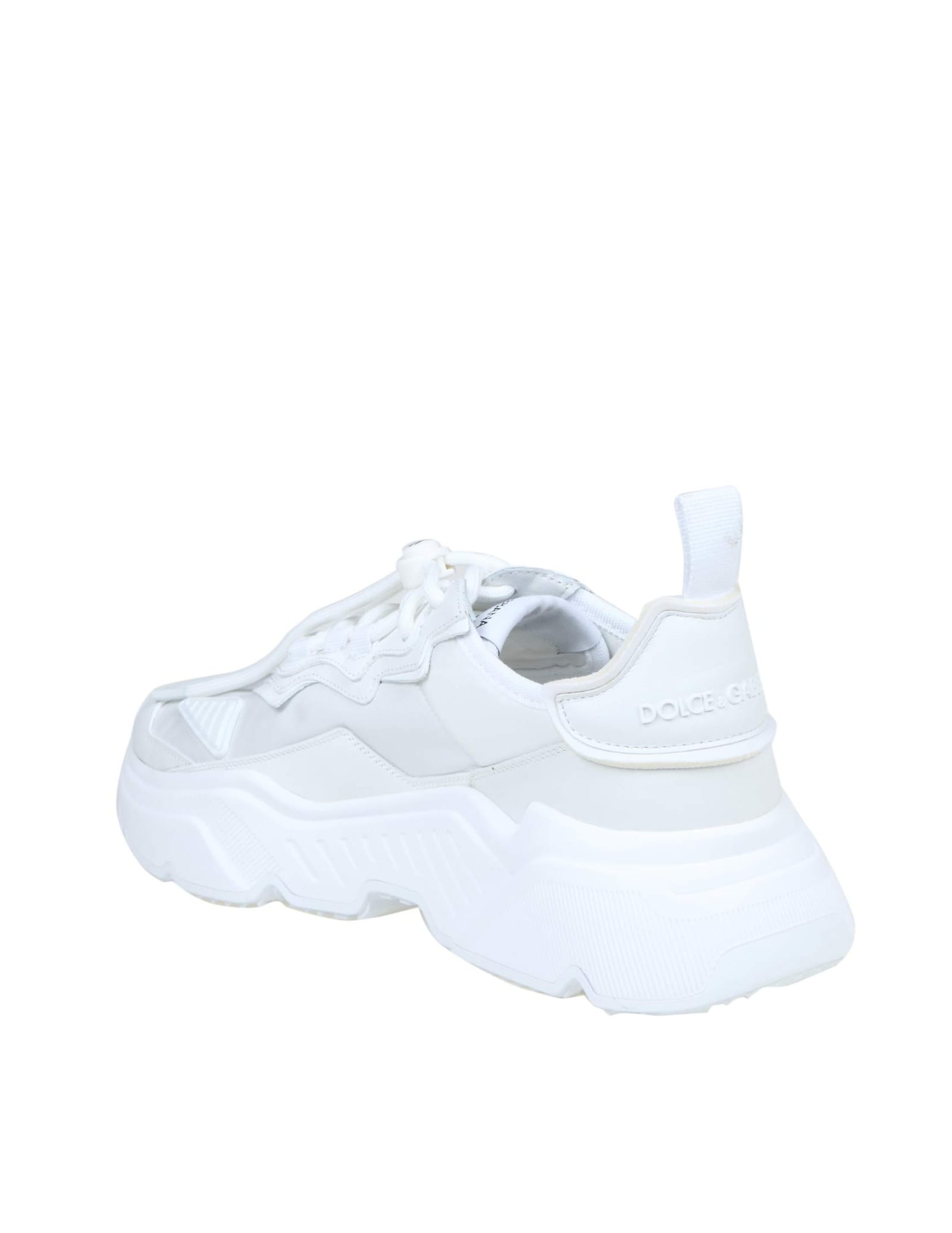 Shop Dolce & Gabbana Daymaster Sneakers In Fabric And Leather In White